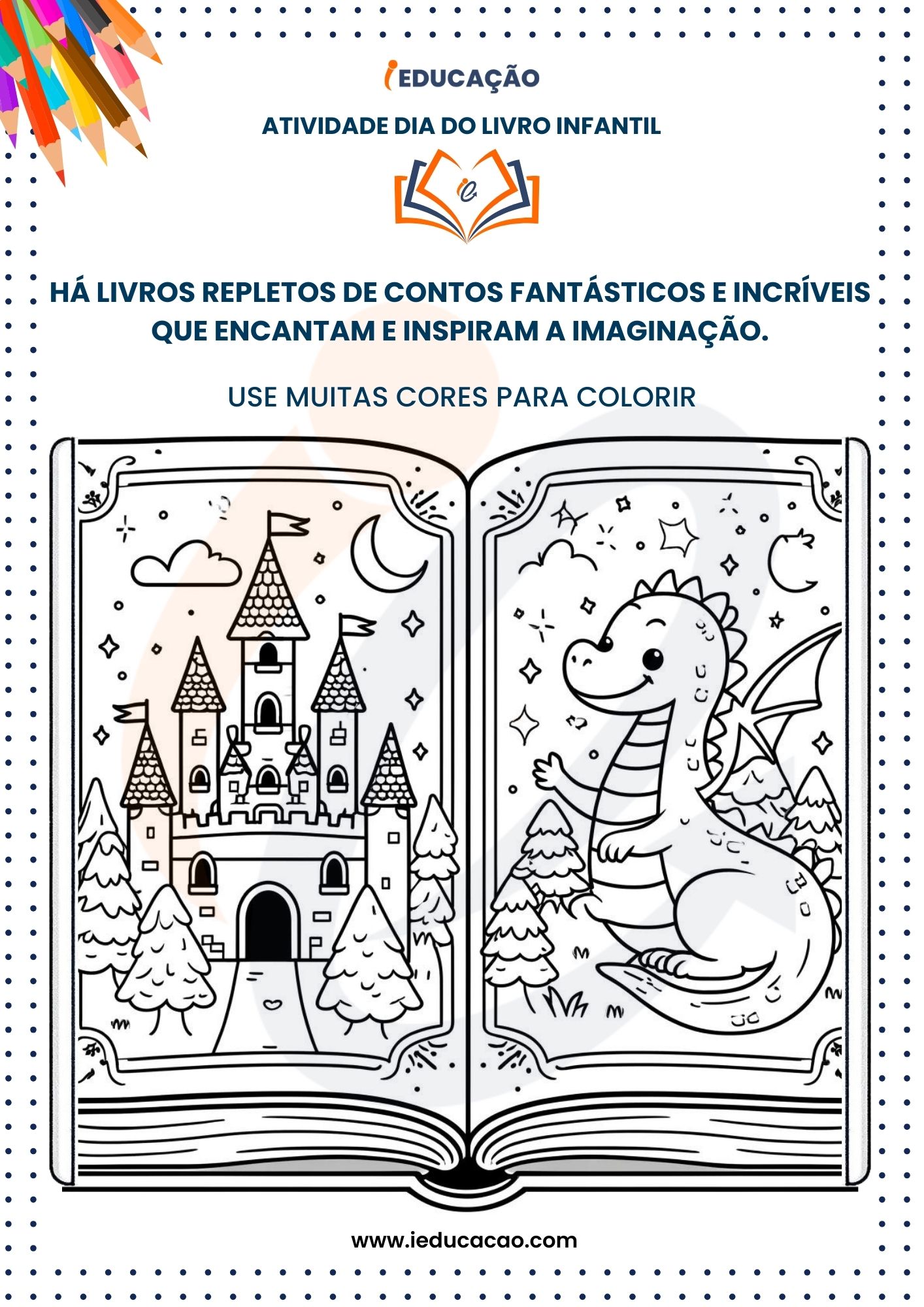 Atividades para o Dia do Livro Infantil para colorir