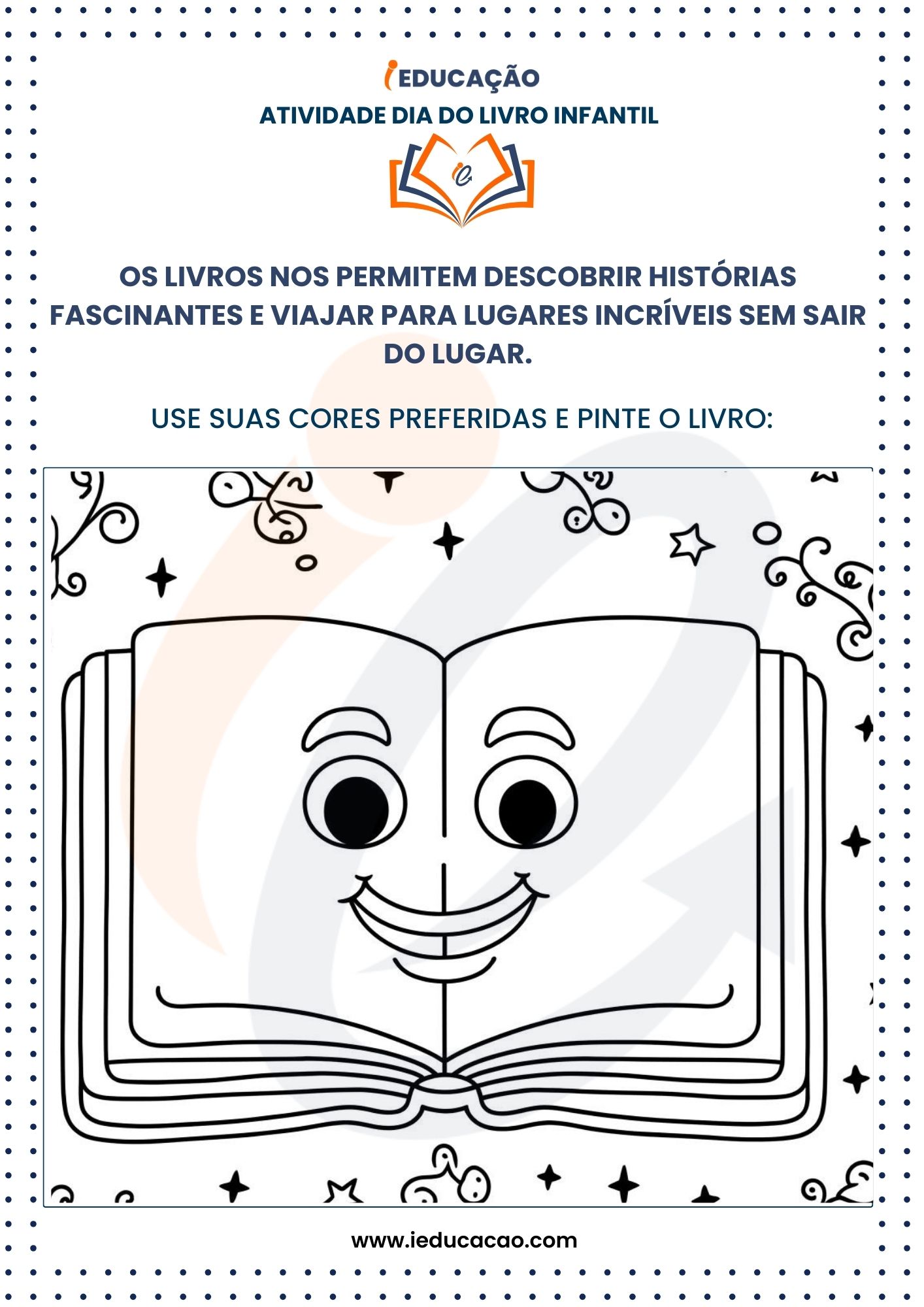 Atividades para o Dia do Livro Infantil pintar livro