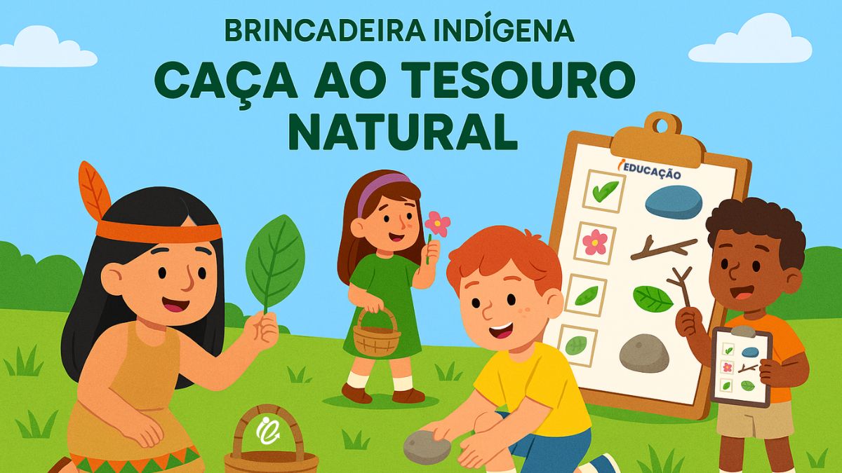 14 Brincadeiras Indígenas para Aprender e se Divertir - iEducação Brincadeiras Indígenas - Imagem Ilustrativa Caça ao tesouro Natural.