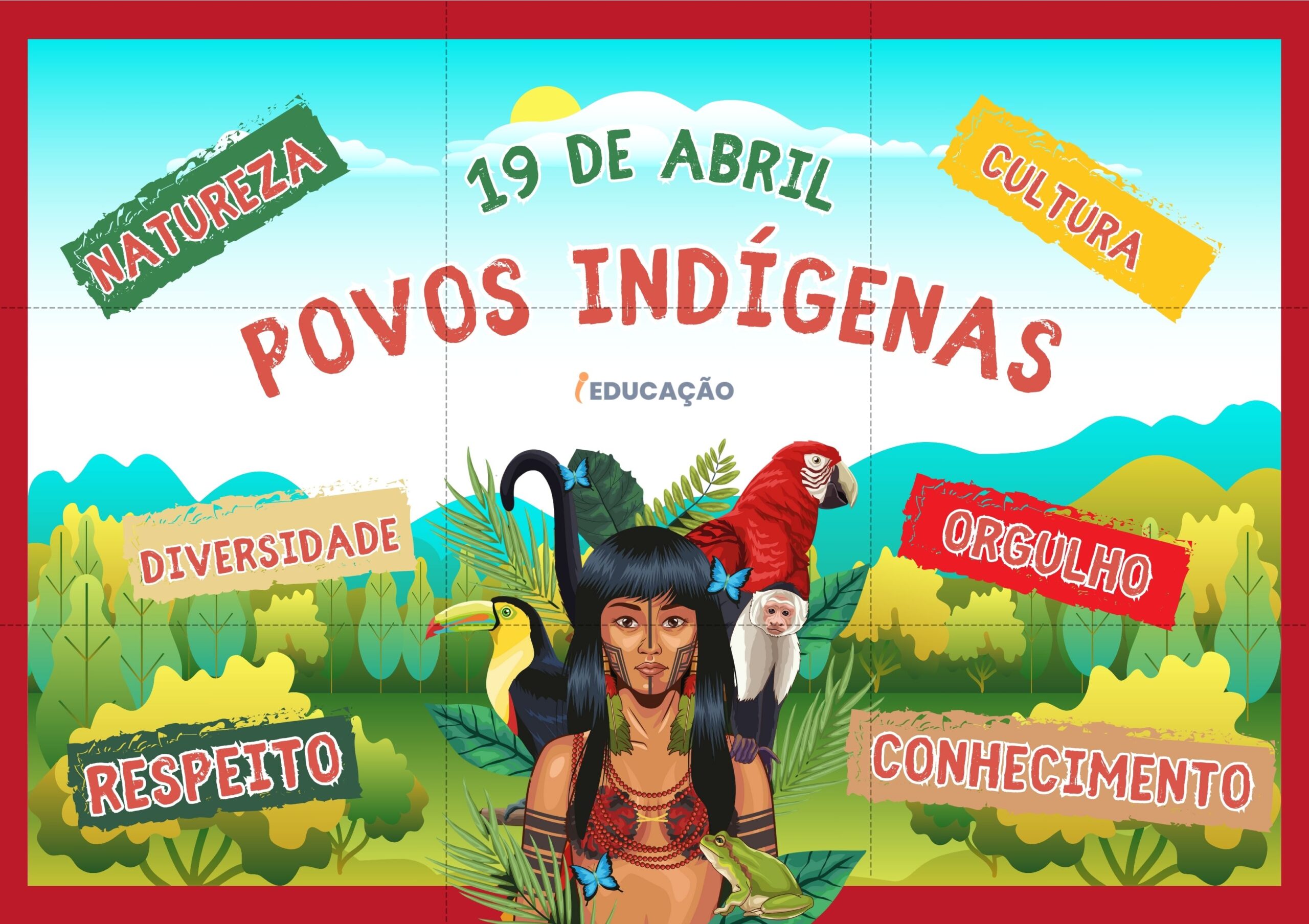 Painel Dia do Índio para imprimir_ Cultura Indígena Brasileira - Painel dos povos indígenas Brasileiros.jpg