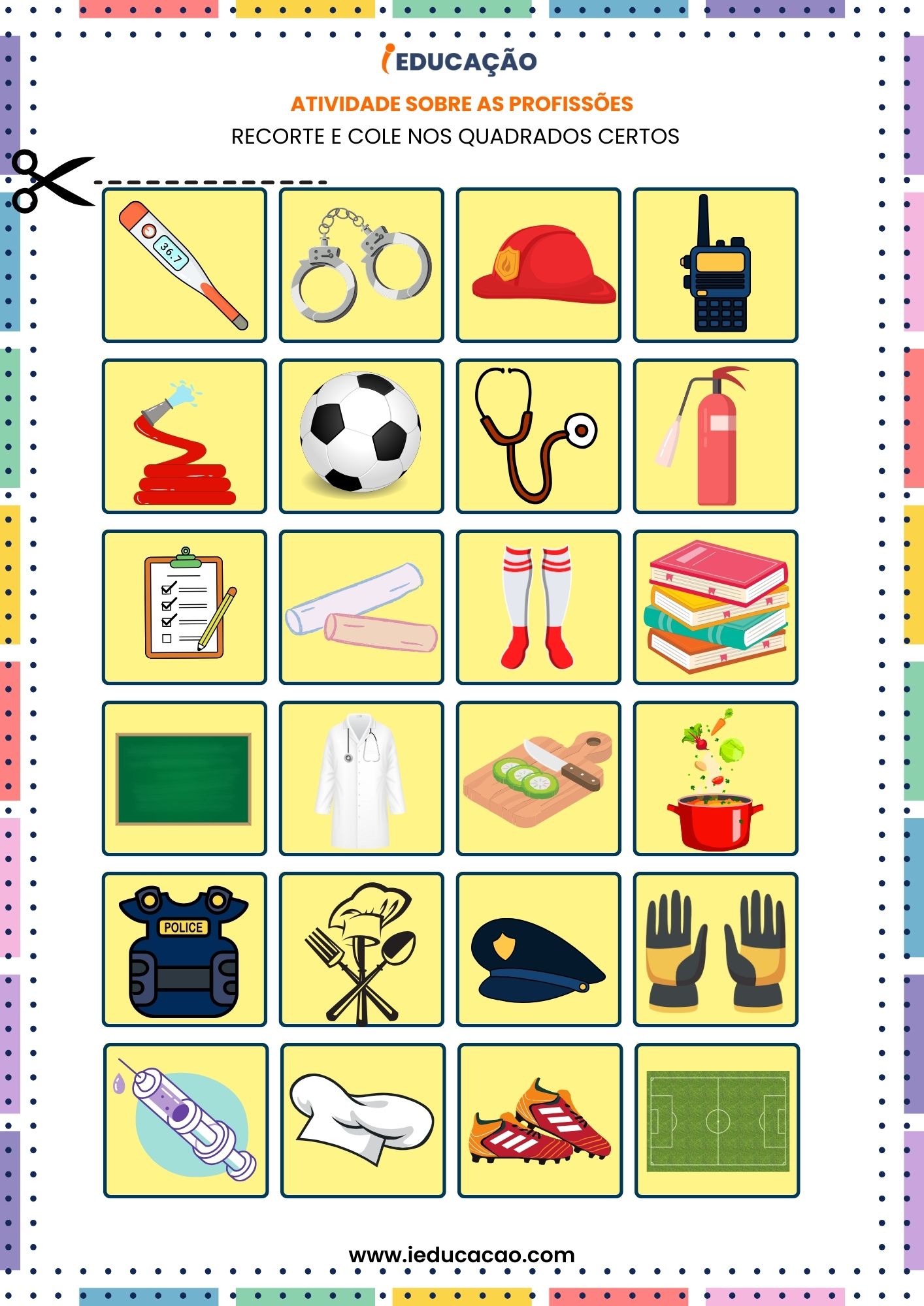 Atividades Lúdicas Sobre Profissões Para Educação Infantil - iEducação atividades lúdicas sobre profissões para educação infantil anexo para recortar do jogo das profissões