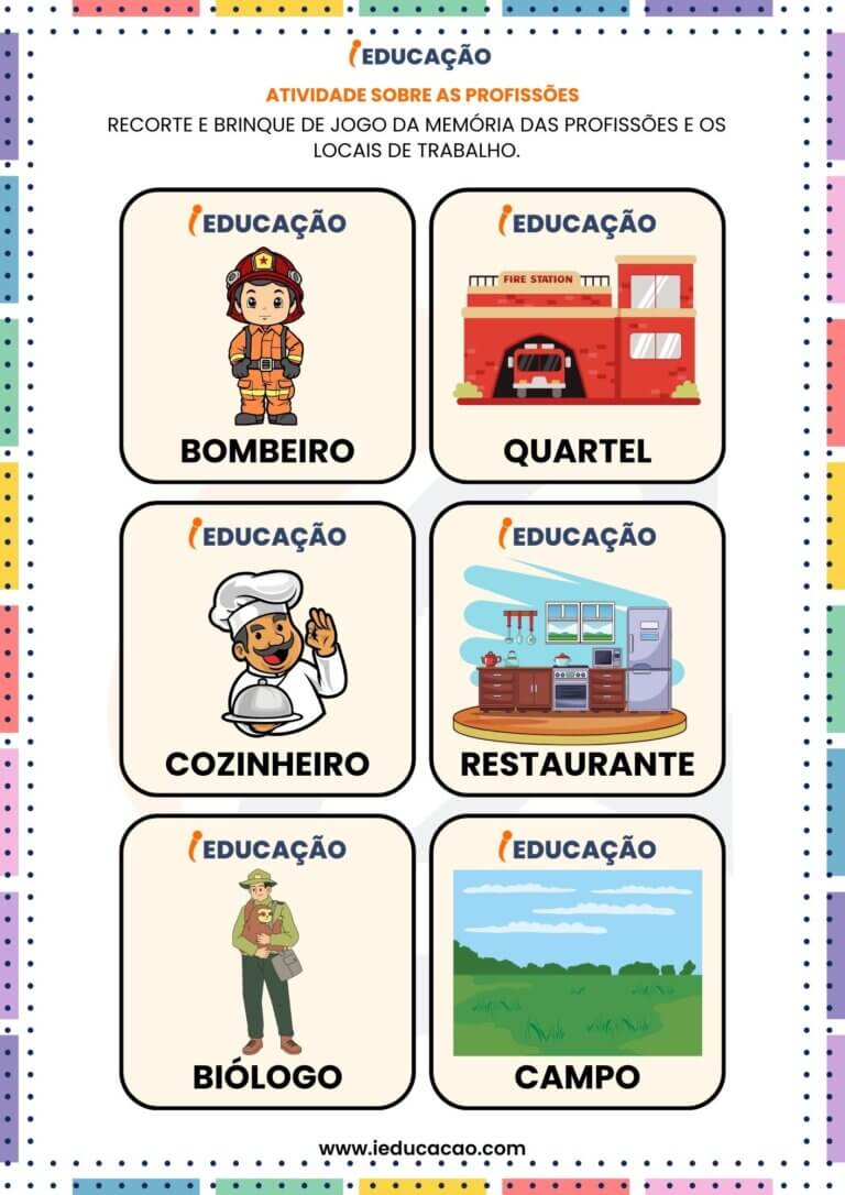 Atividades Lúdicas Sobre Profissões Para Educação Infantil