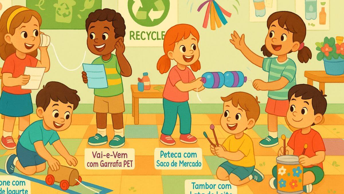 Atividades Sobre Reciclagem na Educação Infantil - PDF Gratuito - iEducação Atividades Sobre Reciclagem na Educação Infantil - Brinquedos Recicláveis