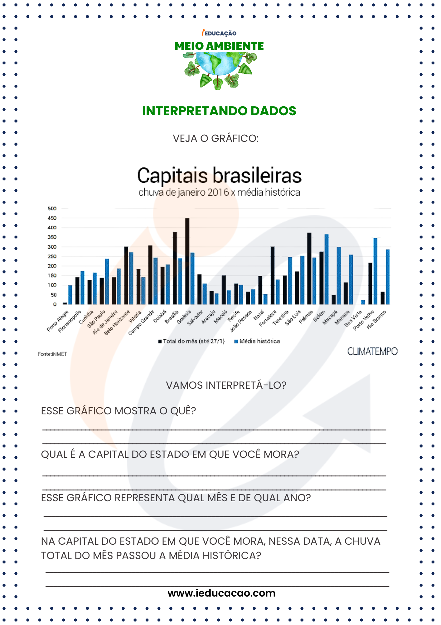 Atividades do Meio Ambiente 4 Ano - Atividade de Interpretação