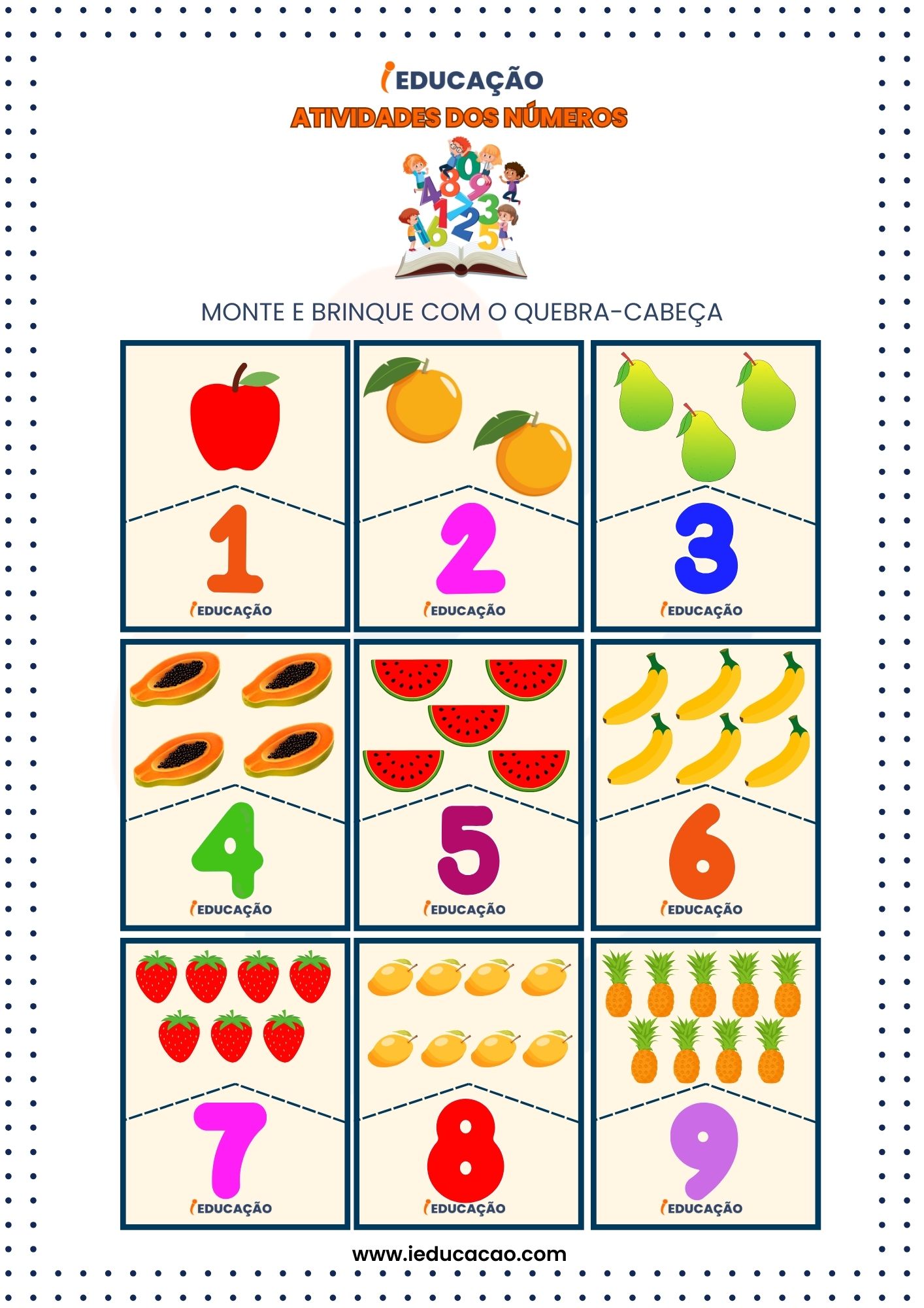atividades sobre numerais para educação infantil_ Quebra-cabeça
