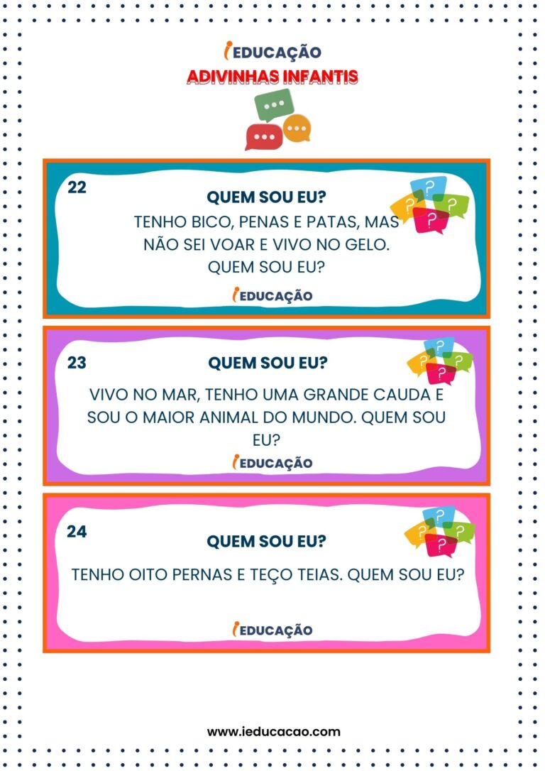 30 Adivinhas Infantis de Leitura Divertida para Imprimir