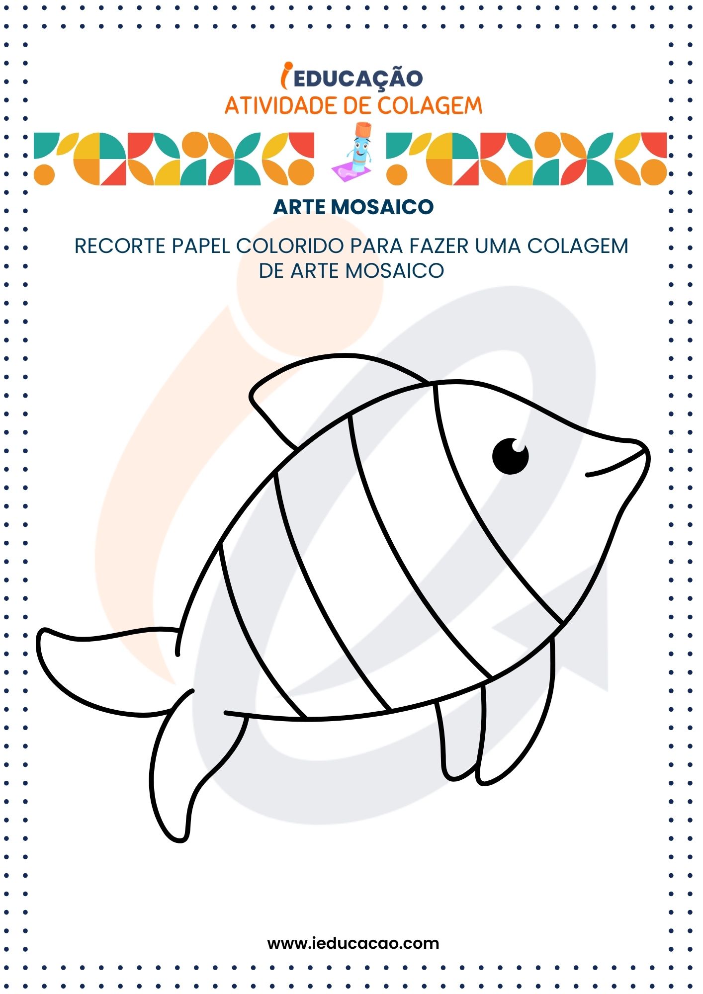 Atividade de Colagem para Educação Infantil-Atividade Arte Mosaico