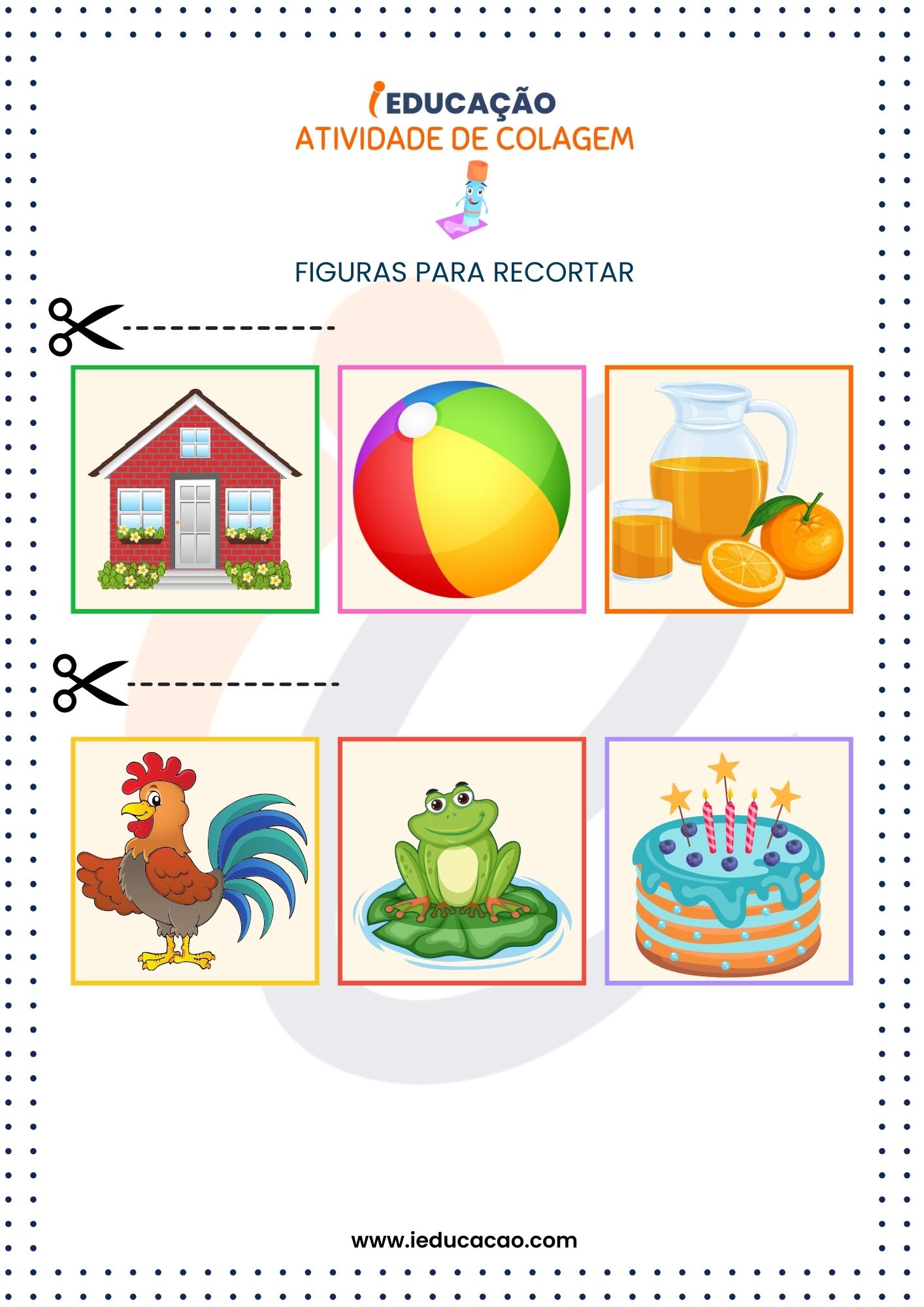 Atividade de Colagem para Educação Infantil- Figuras para Recortar