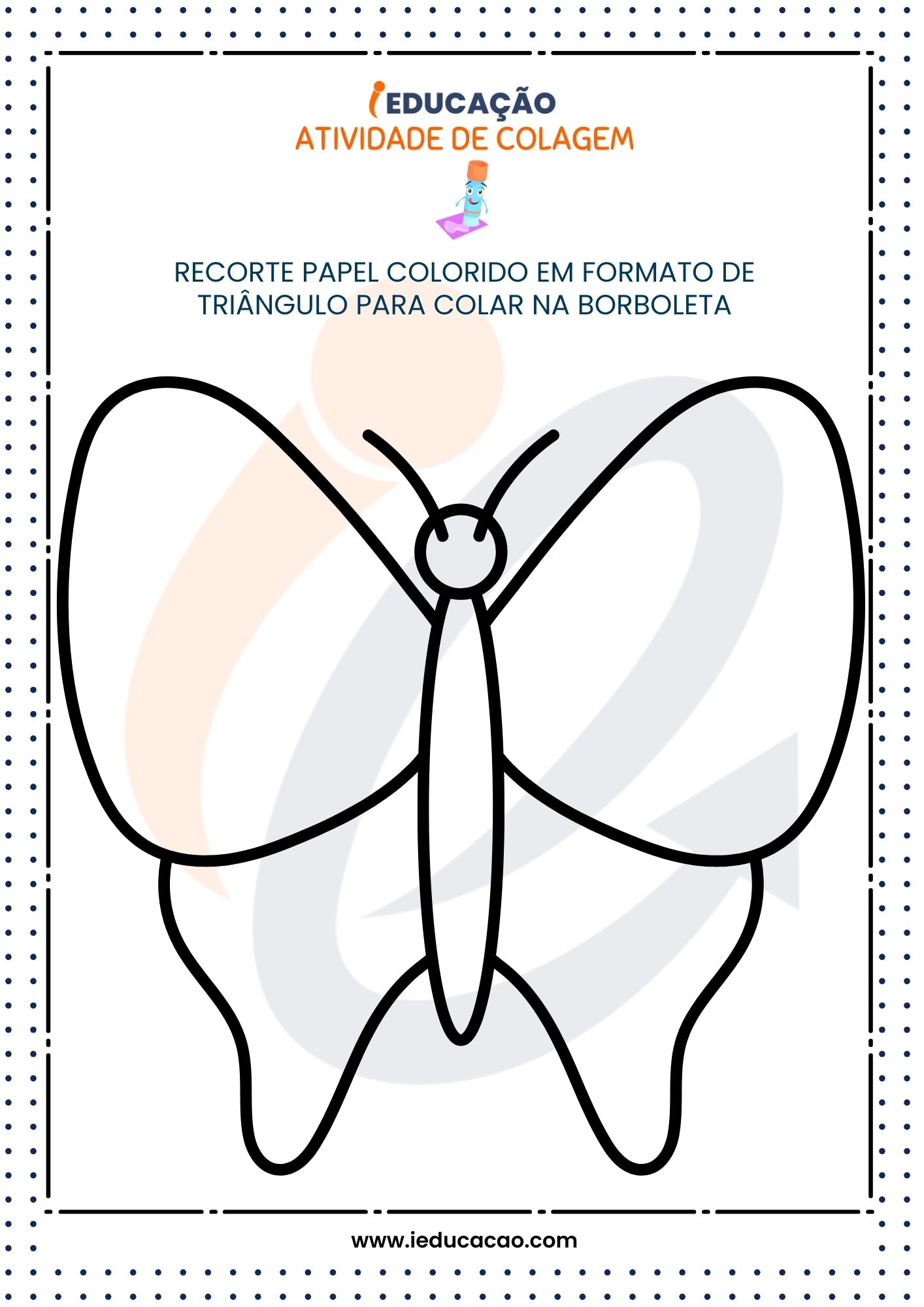 Atividade de Colagem para Educação Infantil com Borboleta- Desenhos para Colagem Educação Infantil