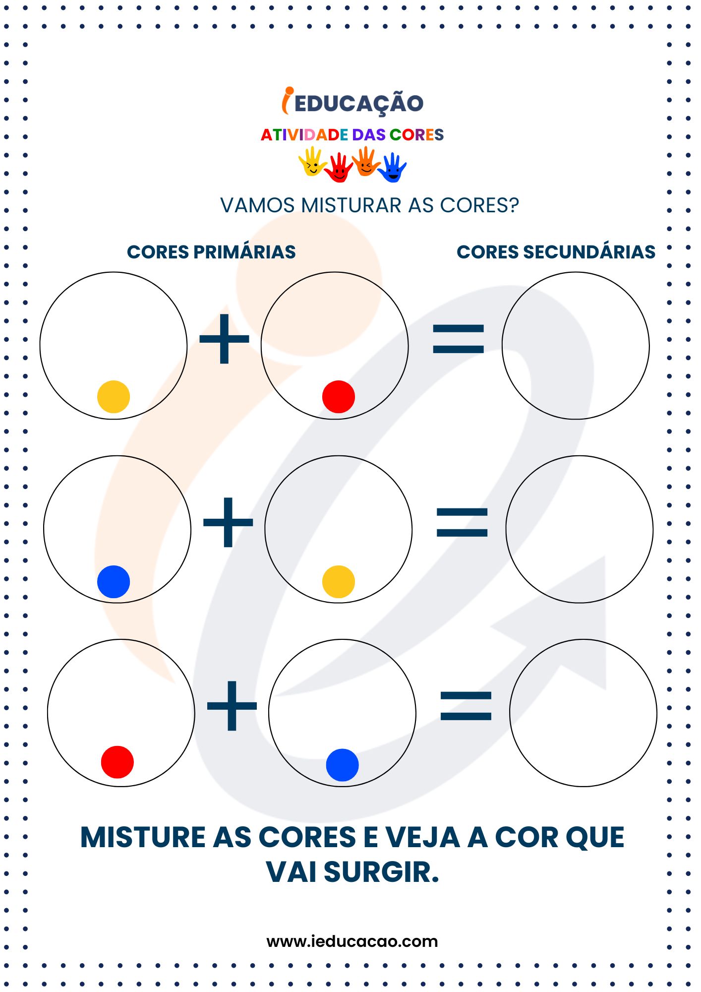 Atividades das Cores- Atividade com as Cores Primárias para Educação Infantil