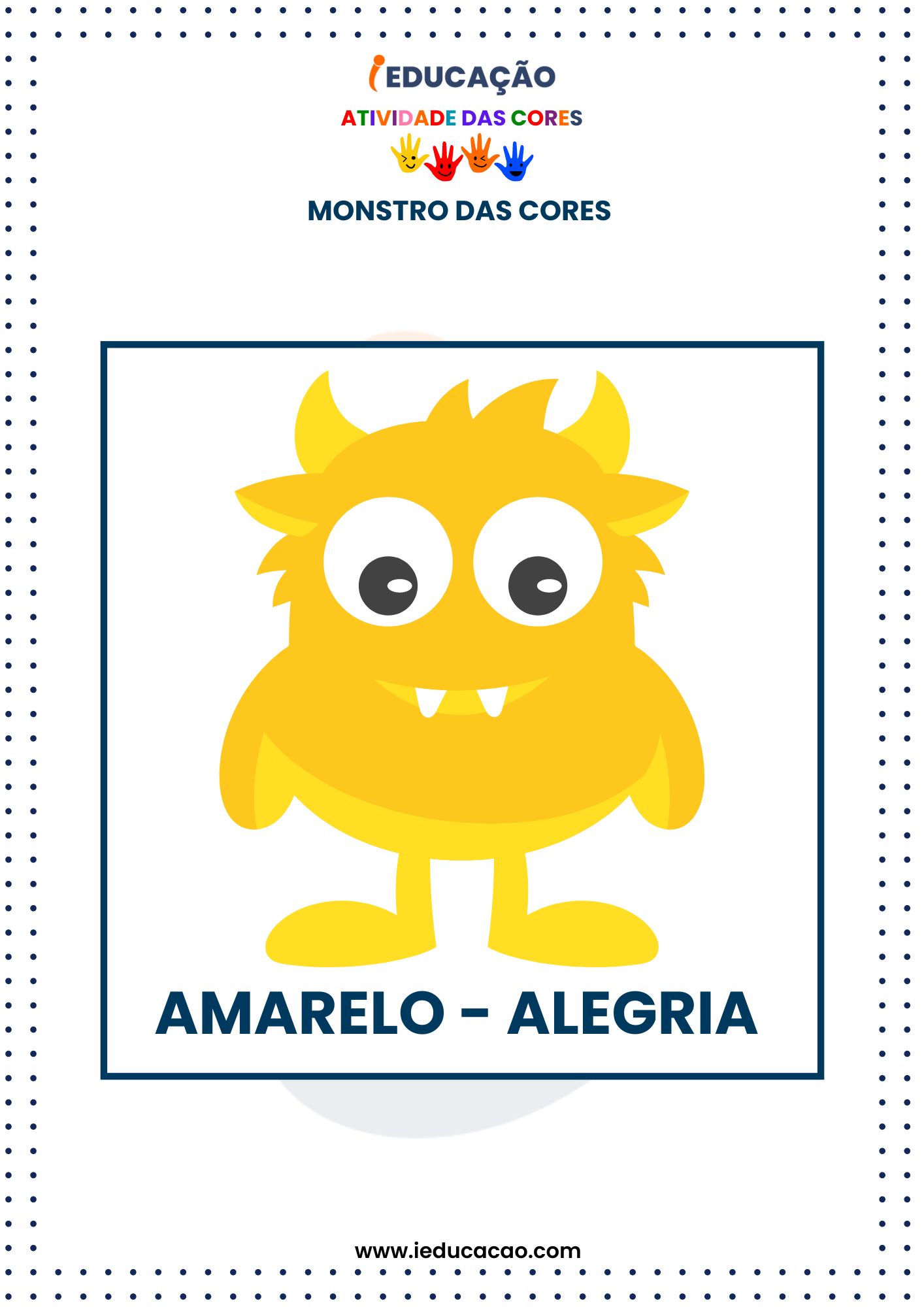 Atividades das Cores para Imprimir - Recurso pedagógico - Monstro das cores - Amarelo.jpg