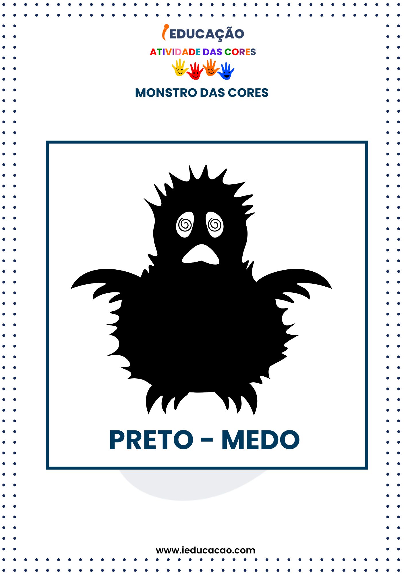 Atividades das Cores para Imprimir - Recurso pedagógico - Monstro das cores para trabalhar as emoções - Preto.jpg