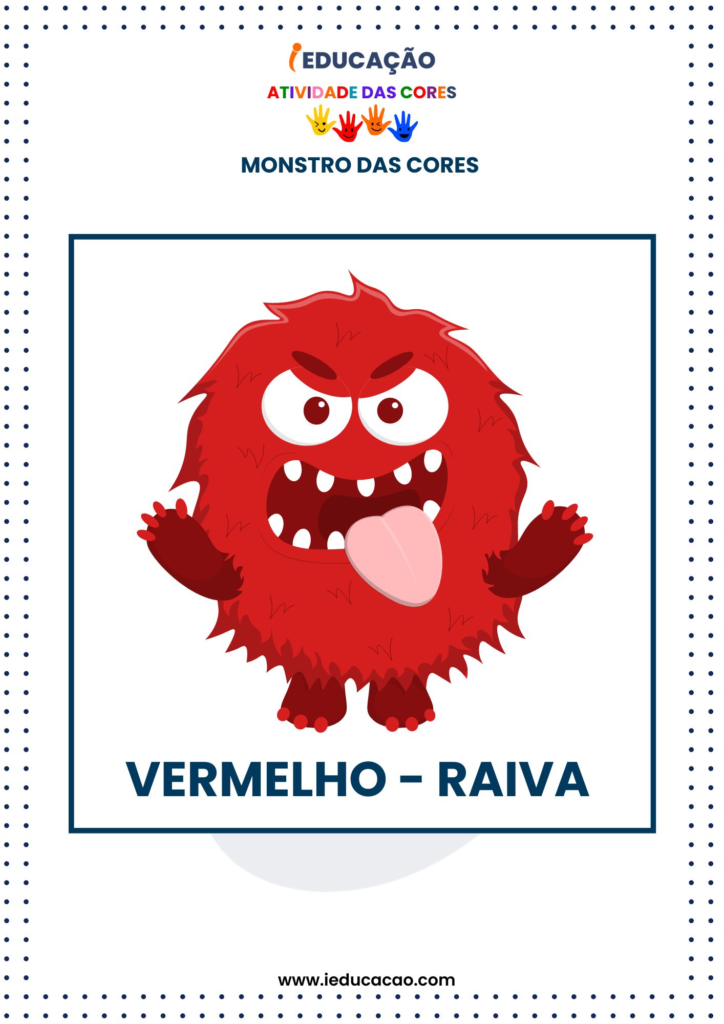 Atividades das Cores para Imprimir - Recurso pedagógico - Monstro das cores para trabalhar as emoções - Vermelho.jpg