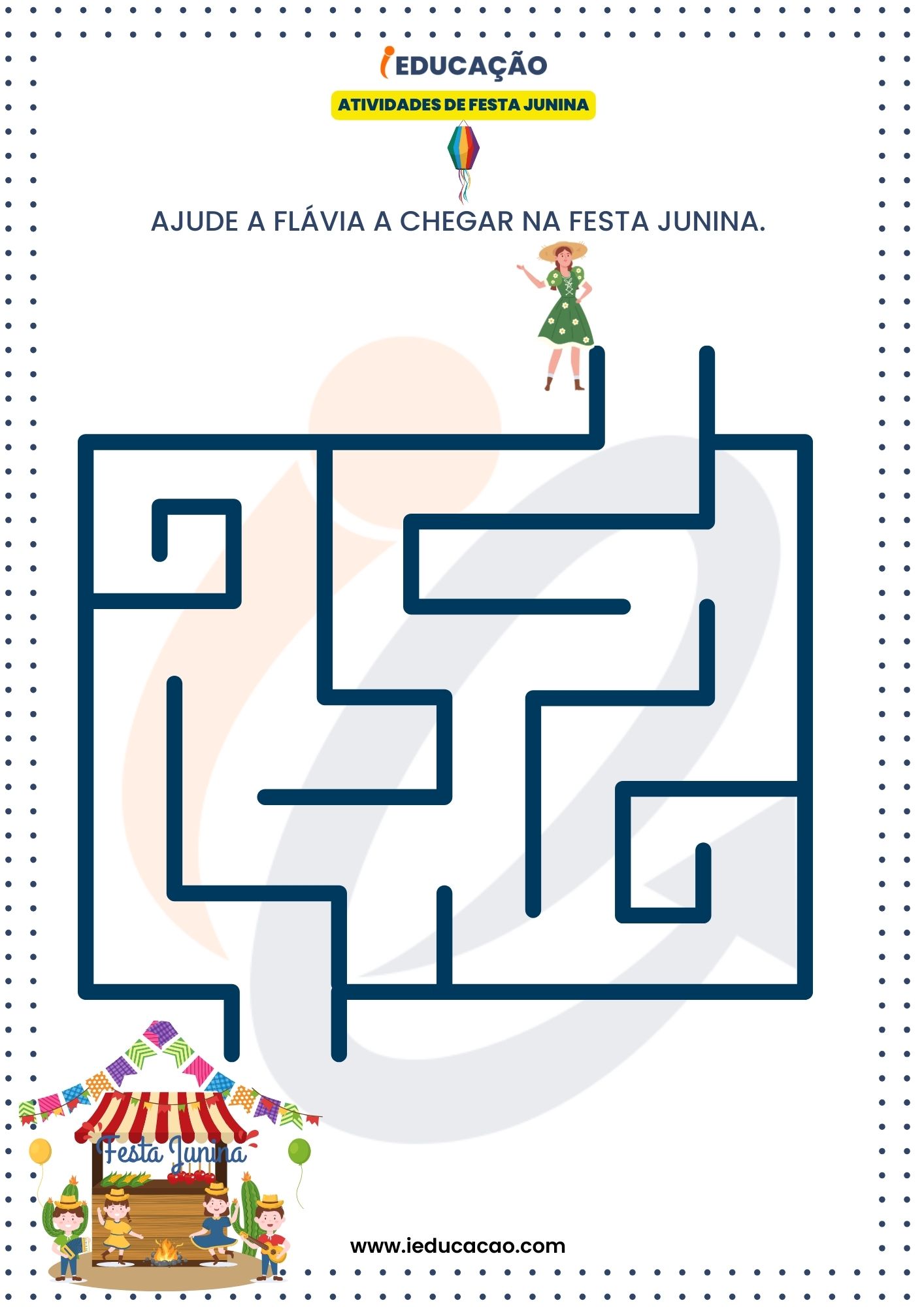 Atividades de Festa Junina para Educação Infantil- Atividade com Labirinto