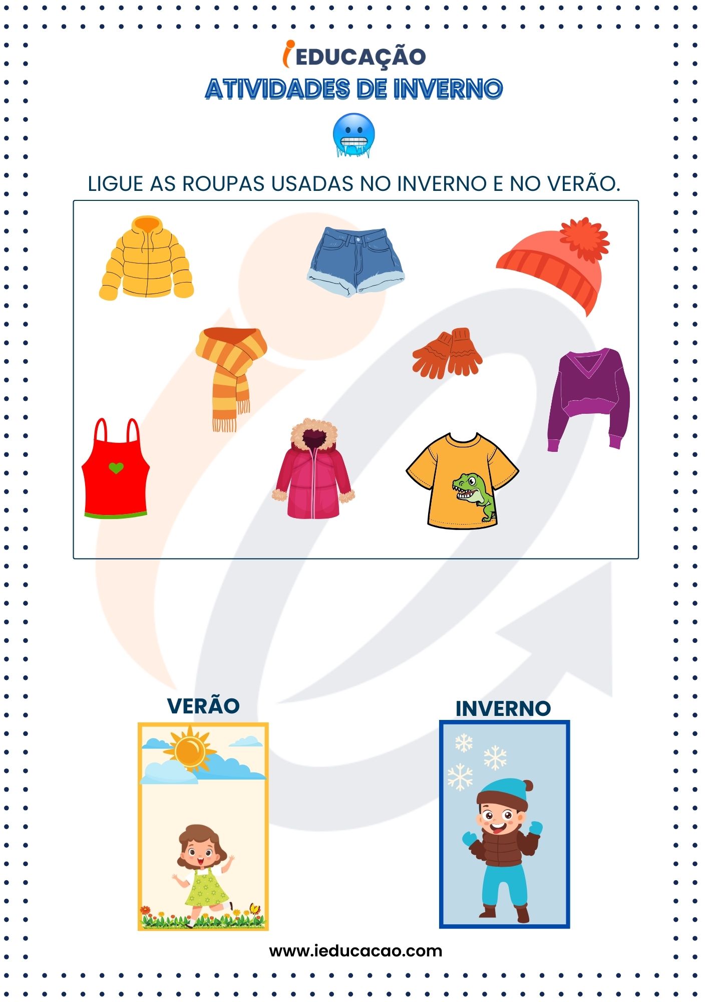 Atividades de Inverno para Educação Infantil- Atividade de Ligar Figuras