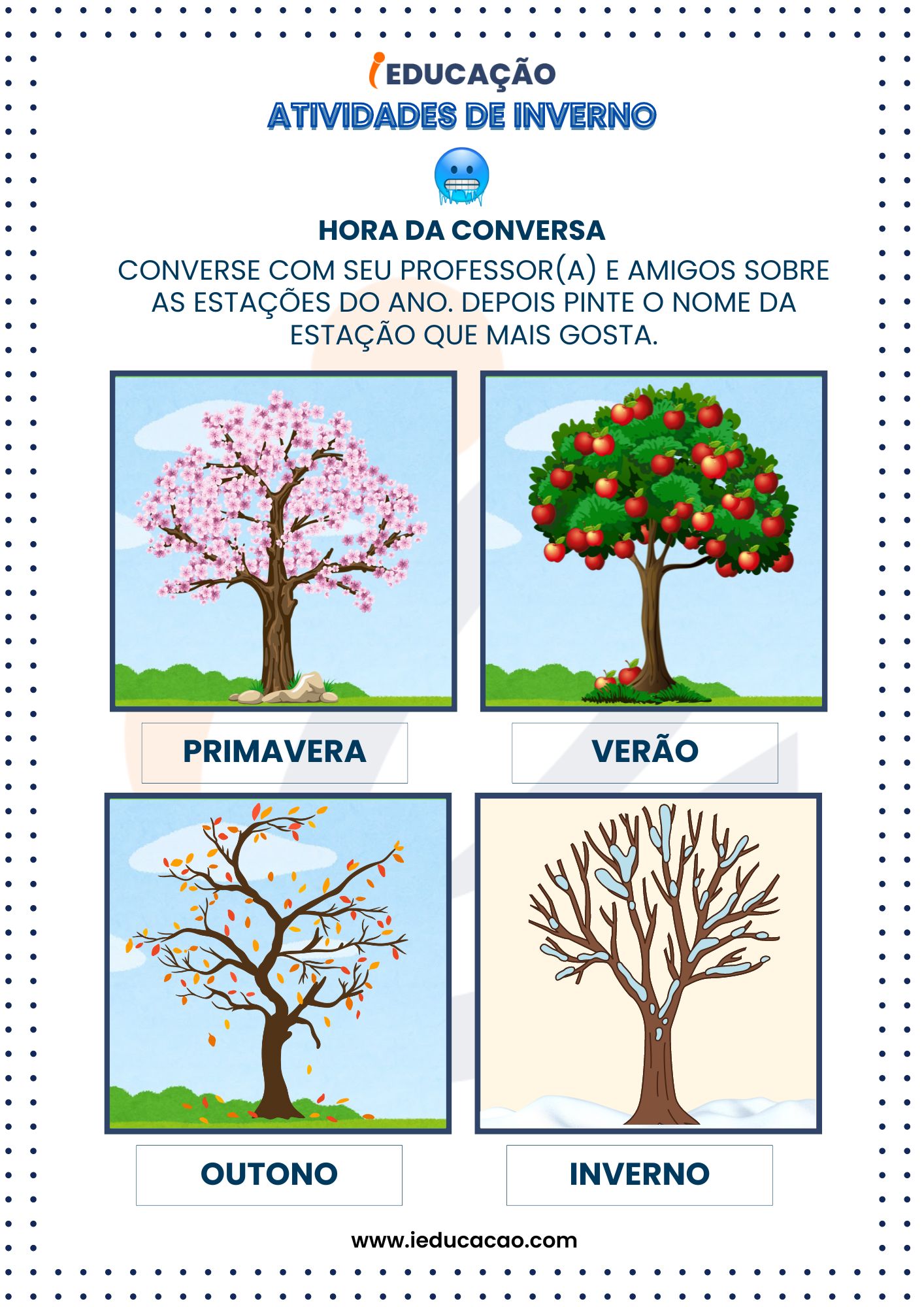 Atividades de Inverno para Educação Infantil- Atividades das Estações do Ano para Imprimir_