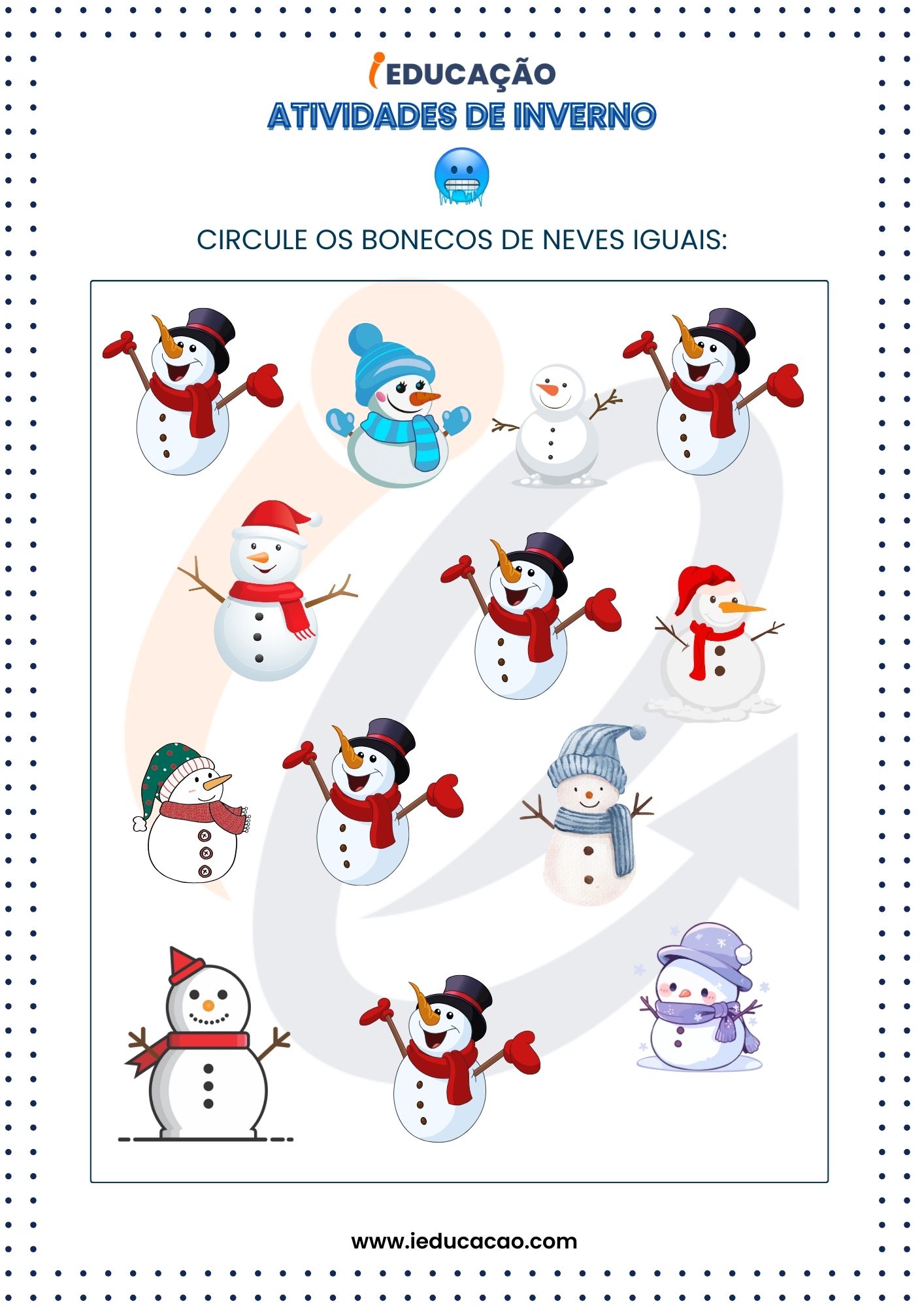 Atividades de Inverno para Educação Infantil- Atividades de Percepção Visual