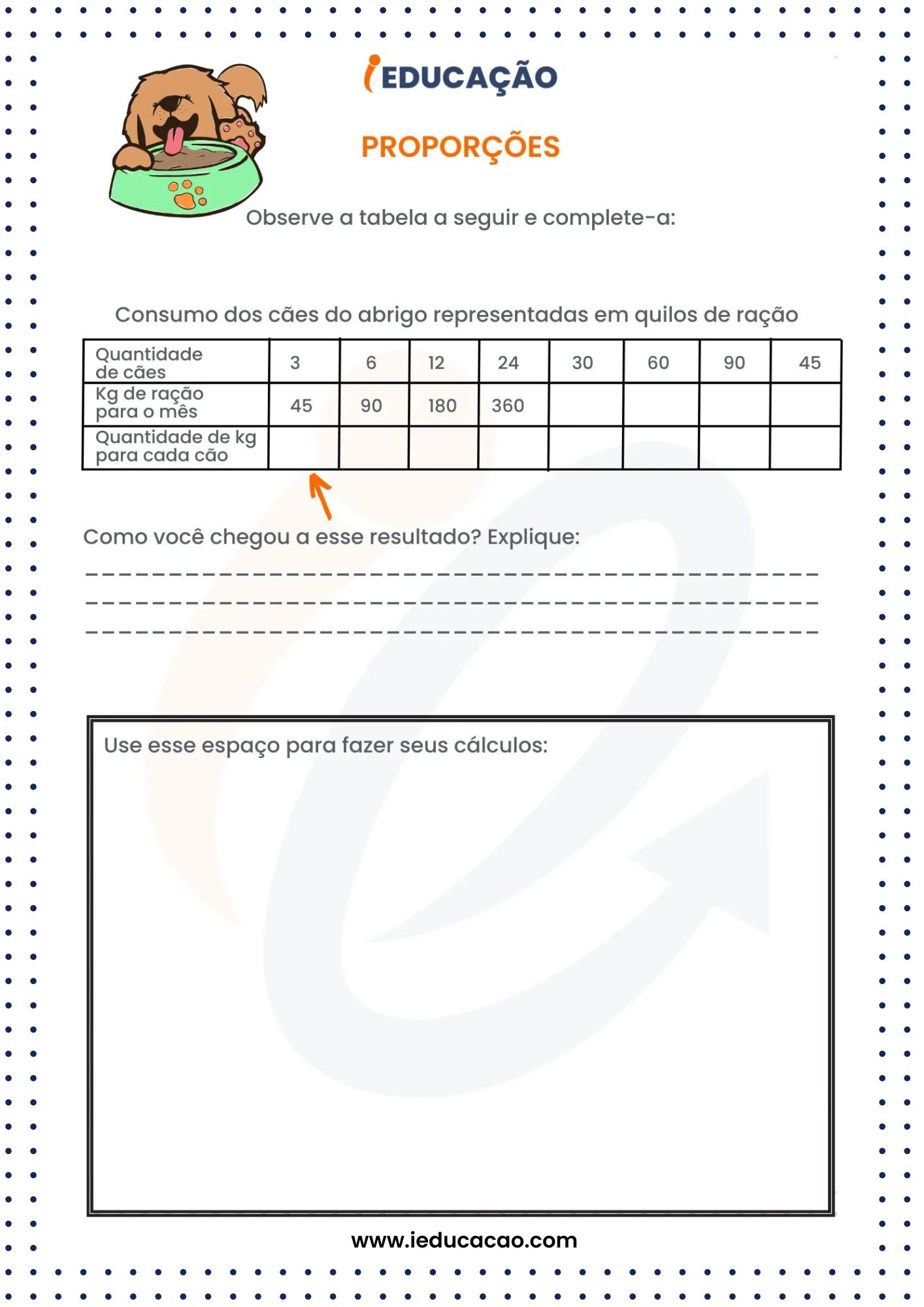 Atividades de Matemática para o 5º Ano- Atividade de Proporções para Imprimir- Atividade de Proporcionalidade