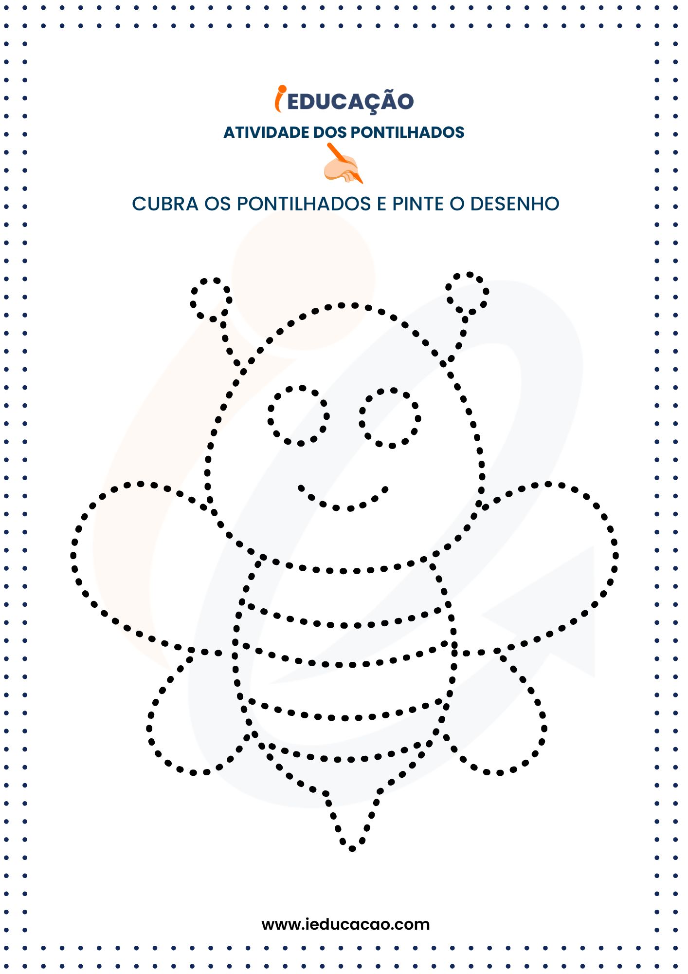 Atividades de Pontilhado- Desenhos Pontilhados - Abelha para colorir.