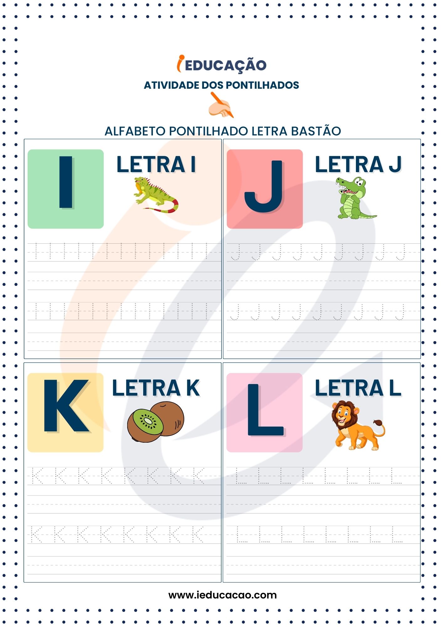 Atividades de Pontilhado para Imprimir- Alfabeto Pontilhado - Alfabeto Completo