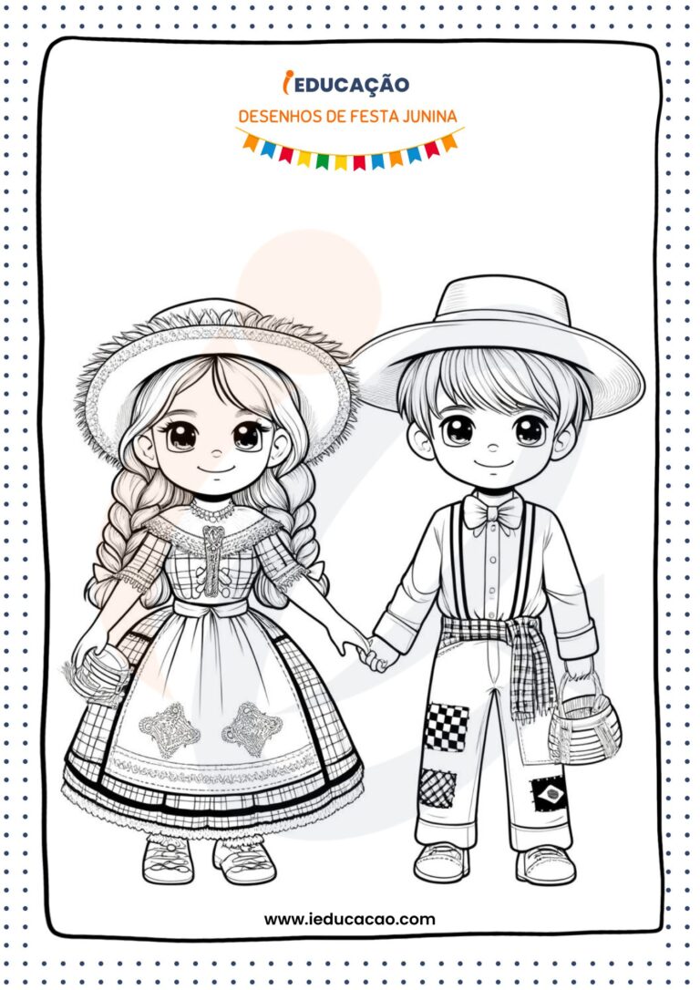 Desenhos de Festa Junina para Imprimir e Colorir