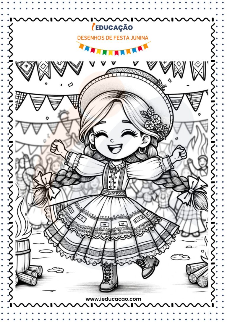 Desenhos de Festa Junina para Imprimir e Colorir