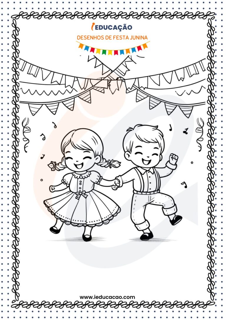 Desenhos de Festa Junina para Imprimir e Colorir
