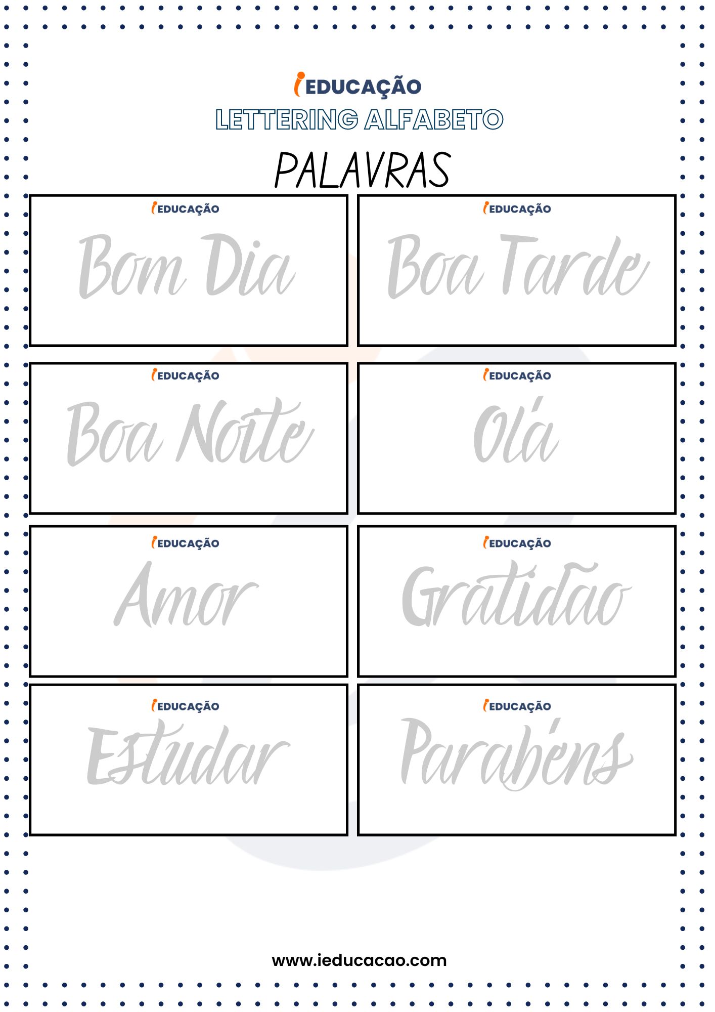 Lettering Alfabeto- Palavras com Letras em Lettering para Treinar