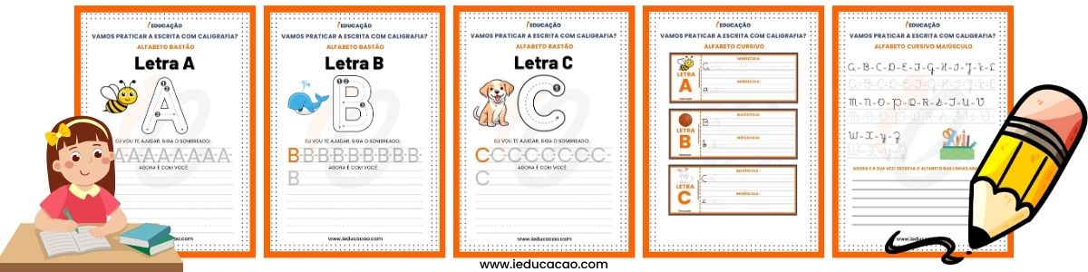 Caligrafia do Alfabeto Cursivo e Bastão na Alfabetização