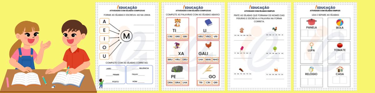 Atividades com Sílabas Complexas e Simples para Alfabetização