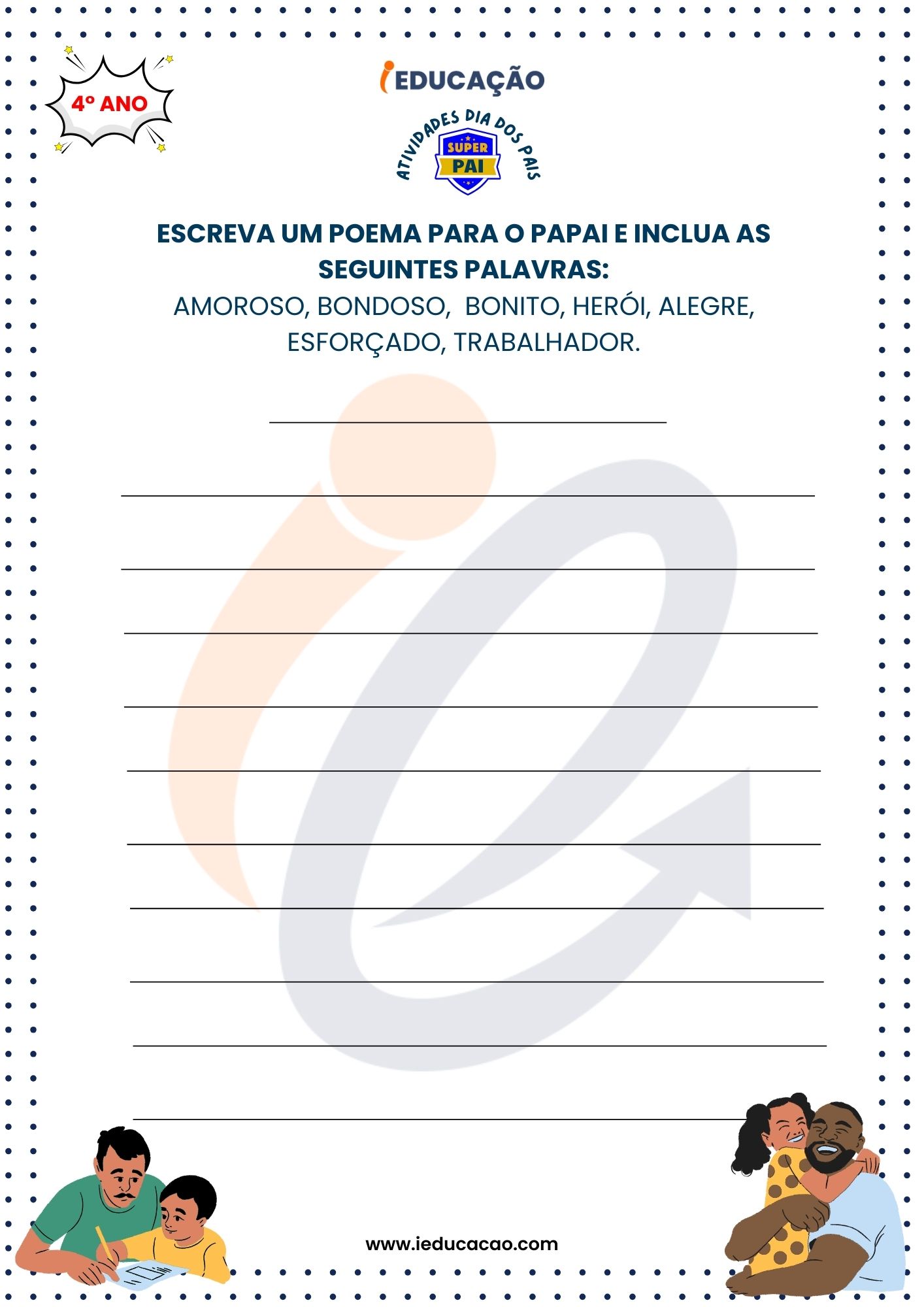 Atividades do Dia dos Pais 4º- Atividade de Escrita