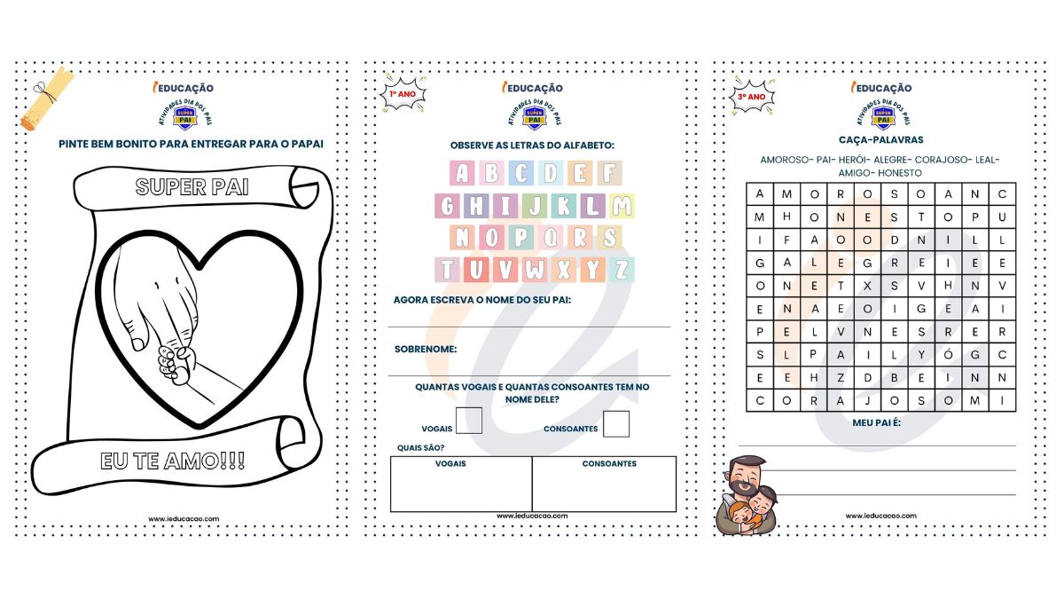 Atividades do Dia dos Pais para Imprimir