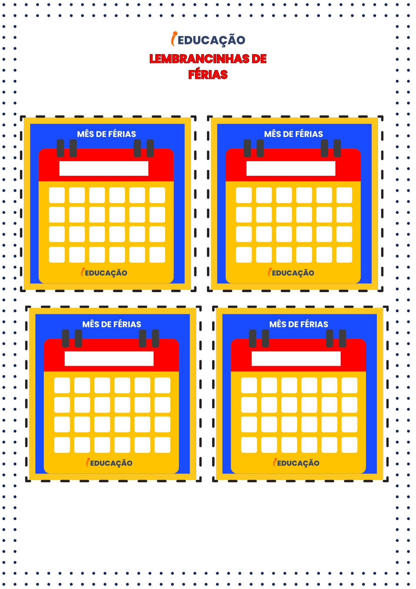 Lembrancinha de Férias Cartão para Colar na Agenda