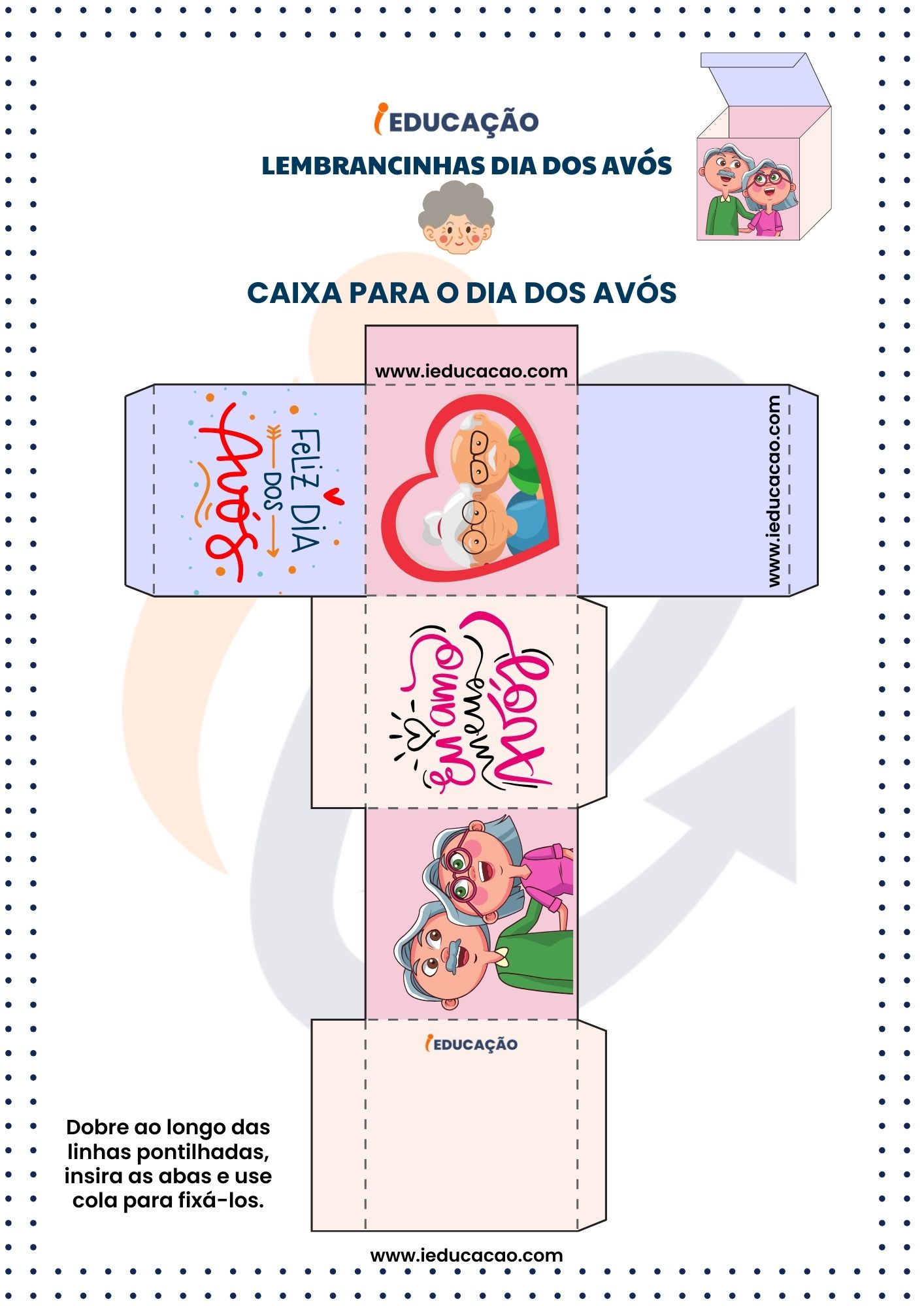 Lembrancinhas Dia dos Avós- Caixinha Dia Dos Avós