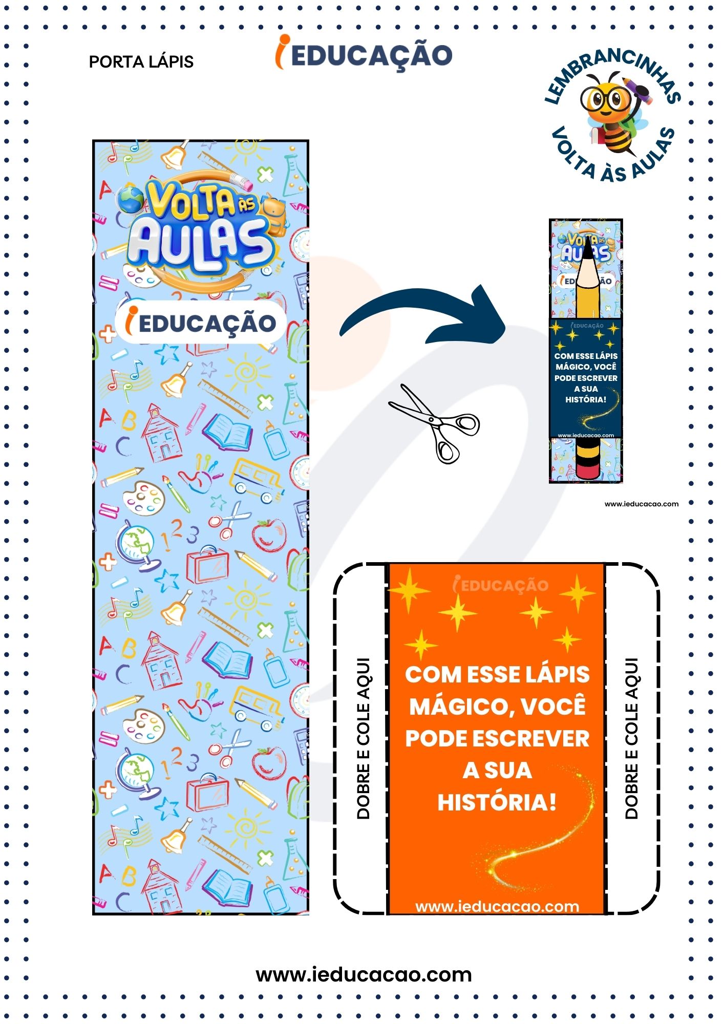 Lembrancinhas para Volta as Aulas Educação Infantil - Porta-lápis Laranja.