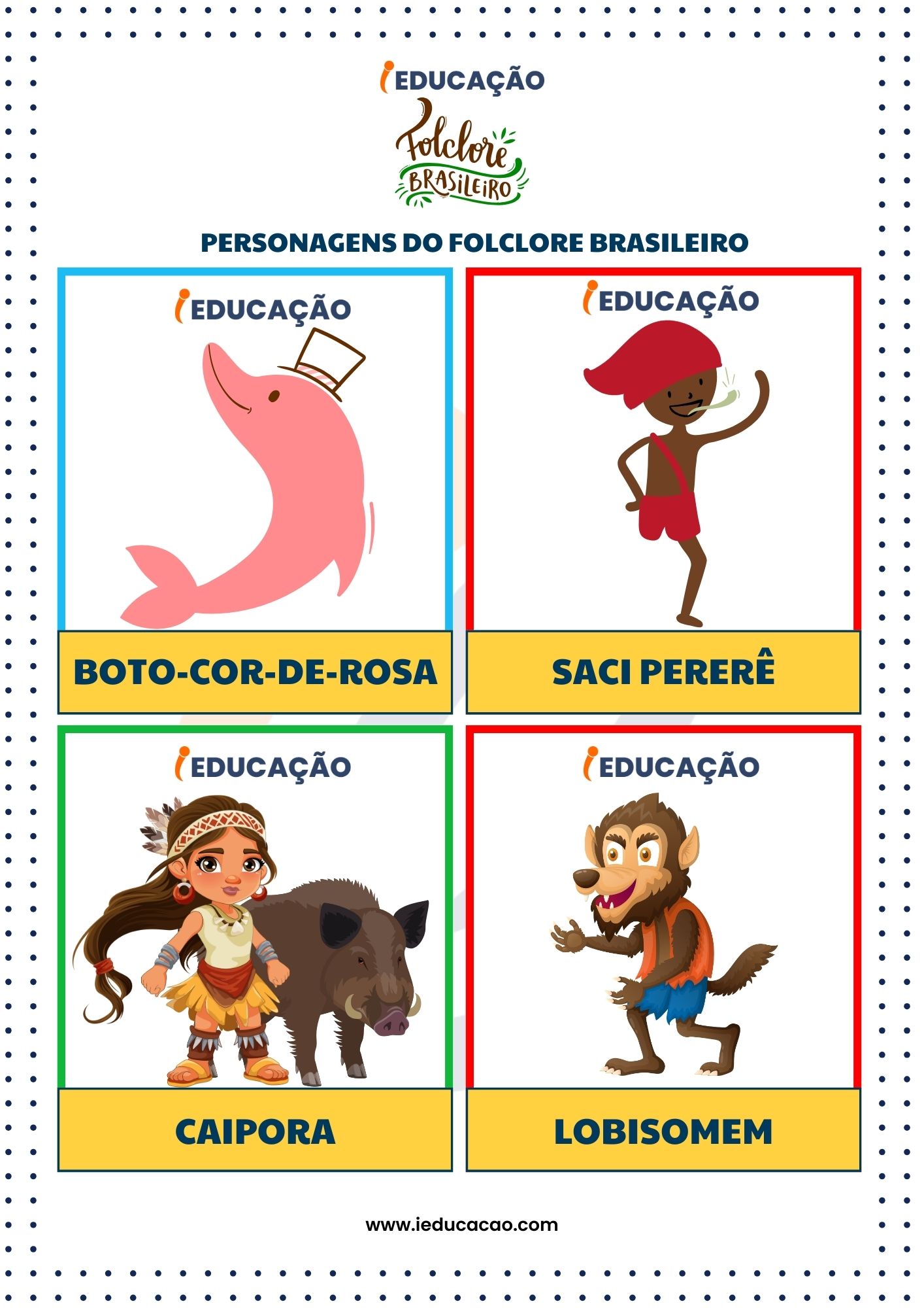 Lendas do Folclore - Personagens do Folclore para Imprimir