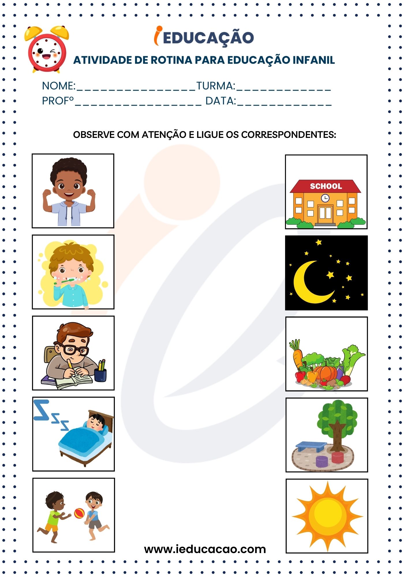 Rotina na Educação Infantil - Atividades e Recursos Pedagógicos- Atividade sobre tarefas do Dia e da Noite.