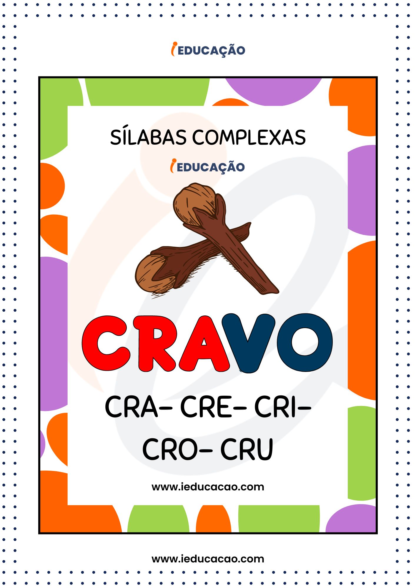 Sílabas Complexas para Imprimir- Cra