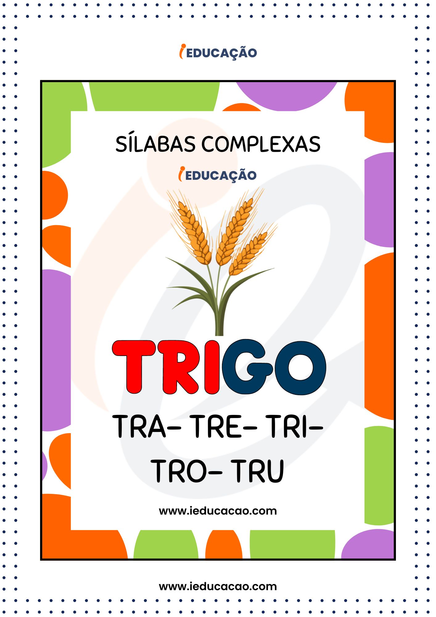 Sílabas Complexas para Imprimir- Tri