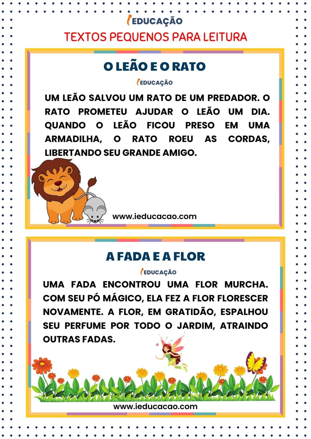 Textos Pequenos para Leitura: 30 Modelos para Imprimir