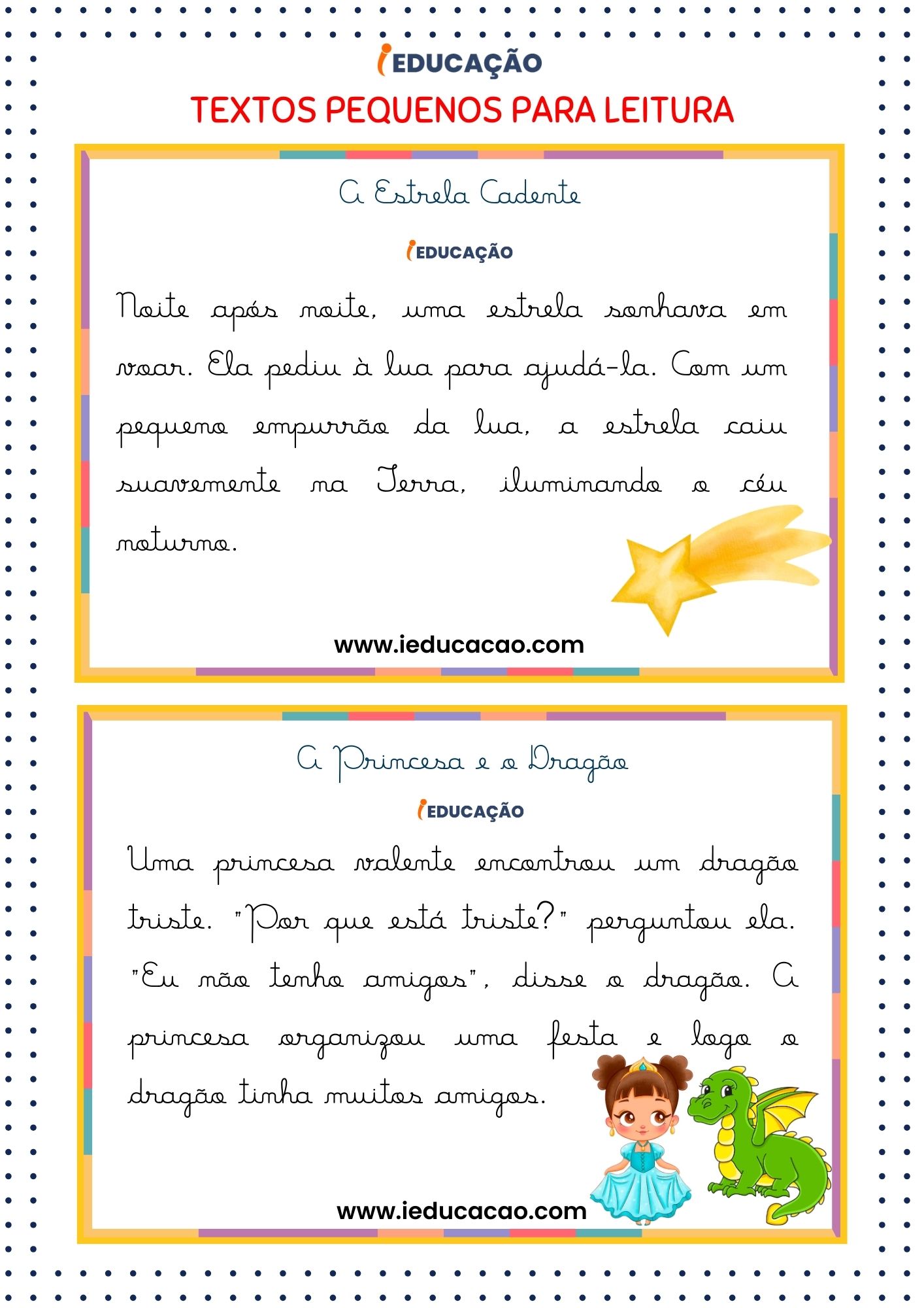 Texto Pequeno para Leitura- Texto Pequeno Letra Cursiva- Texto Pequeno para Copiar