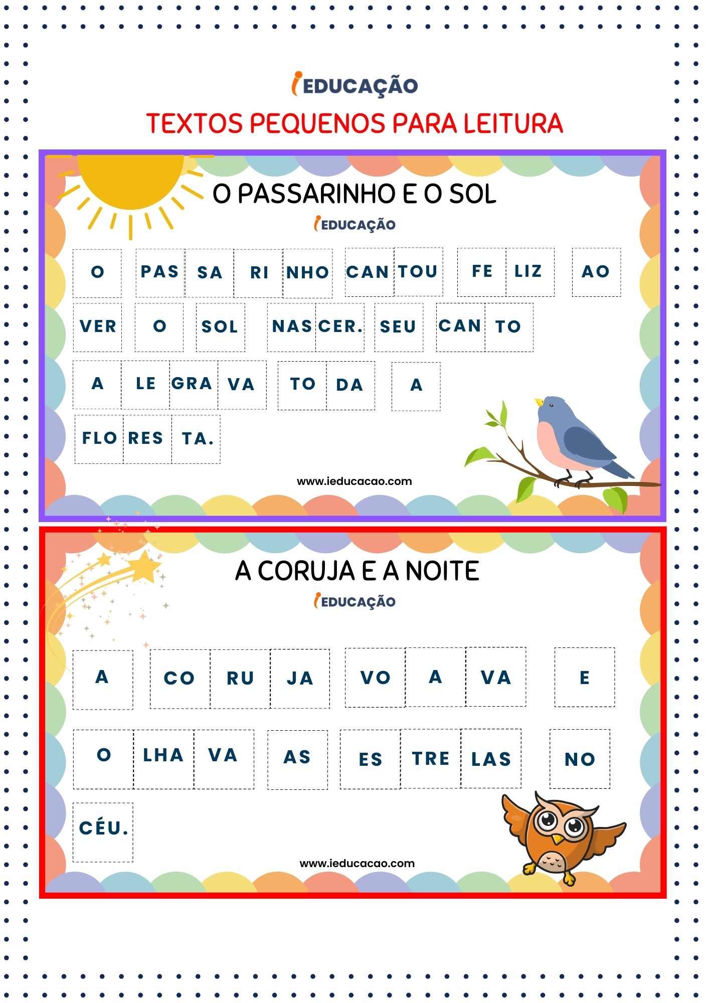 Texto Pequeno para Leitura- Textos Pequenos para Leitura Infantil