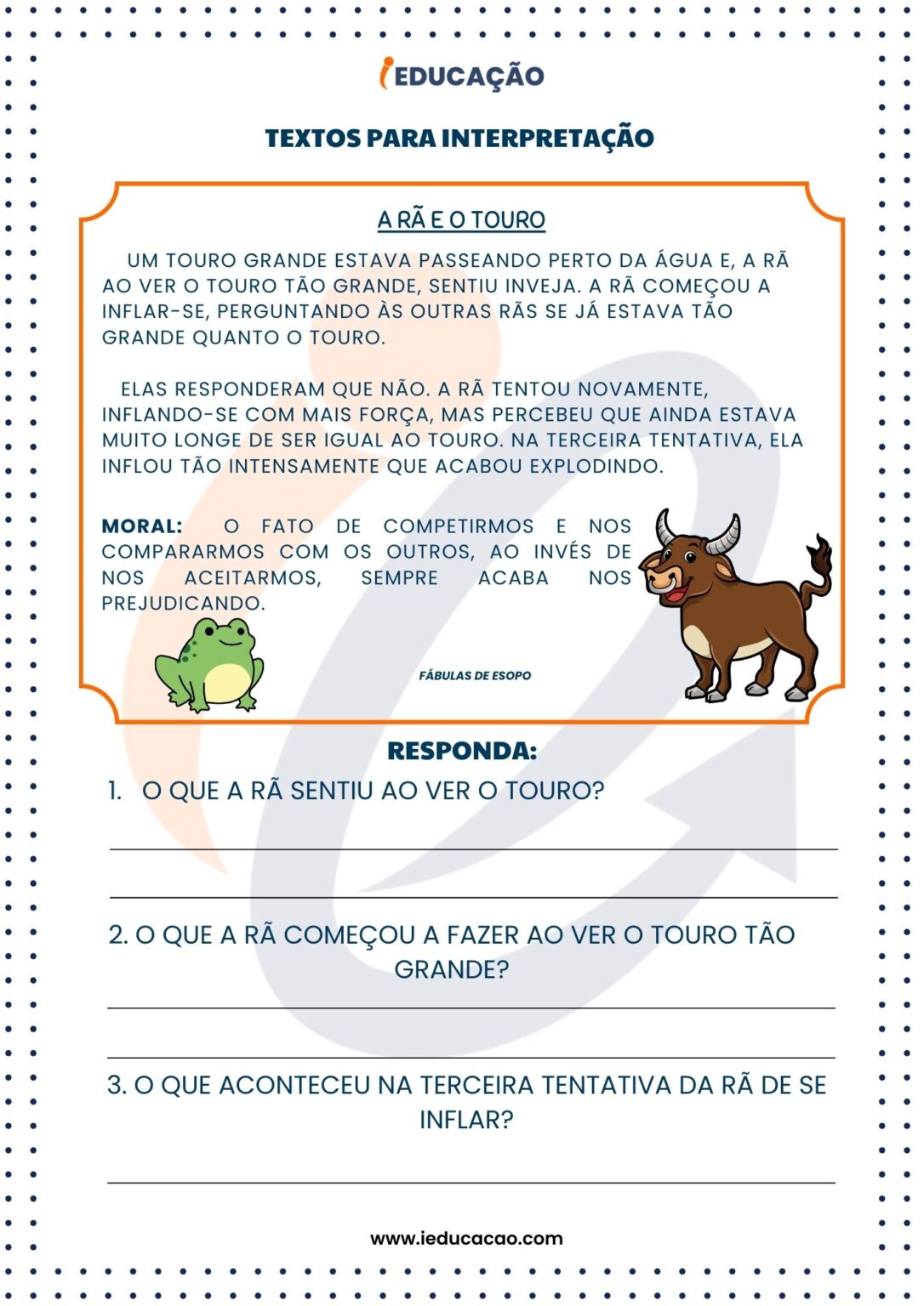 Textos para Interpretação Com Fábulas para Leitura