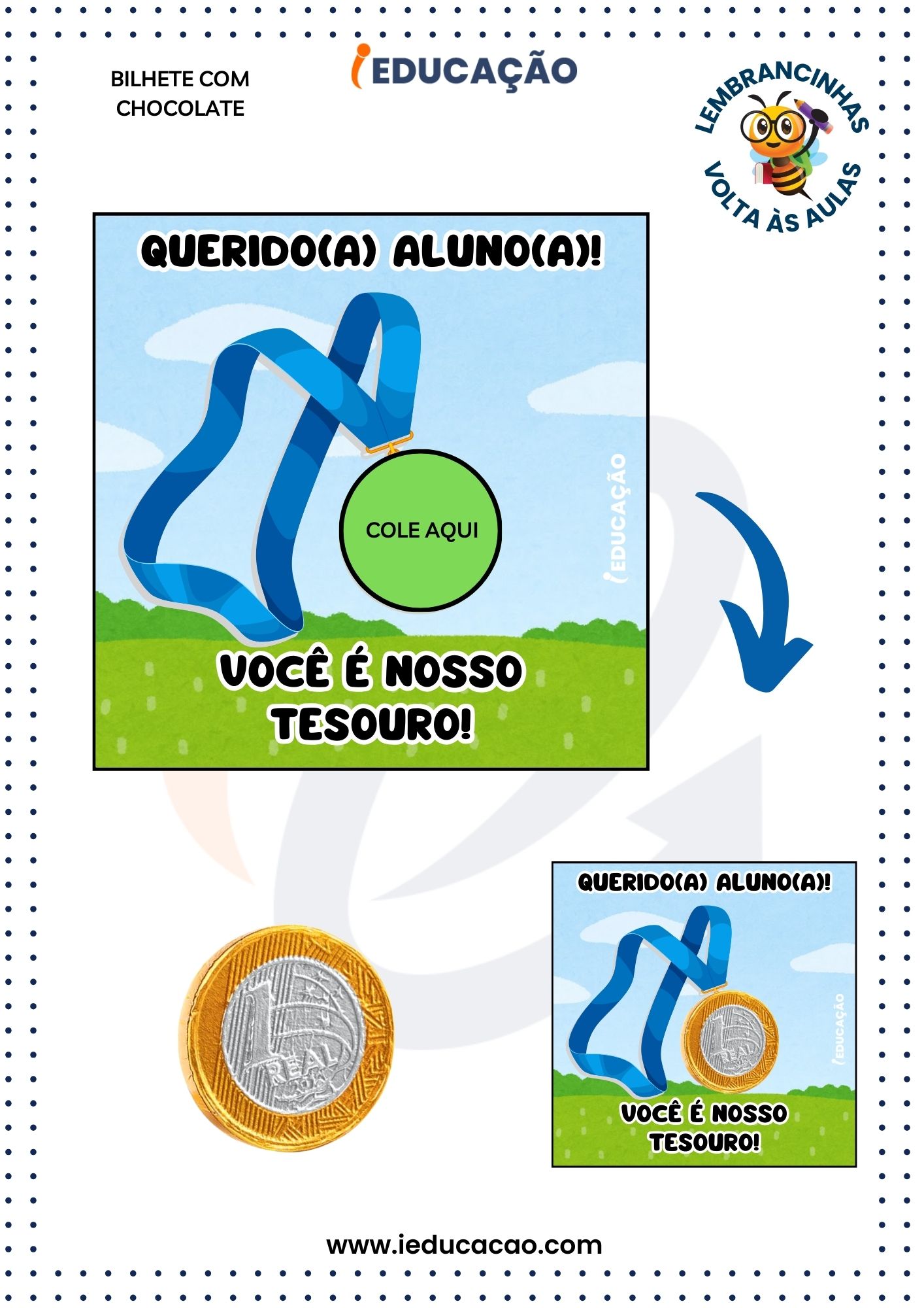 lembrancinhas de voltas as aulas para educação infantil - Medalha Querido Aluno.