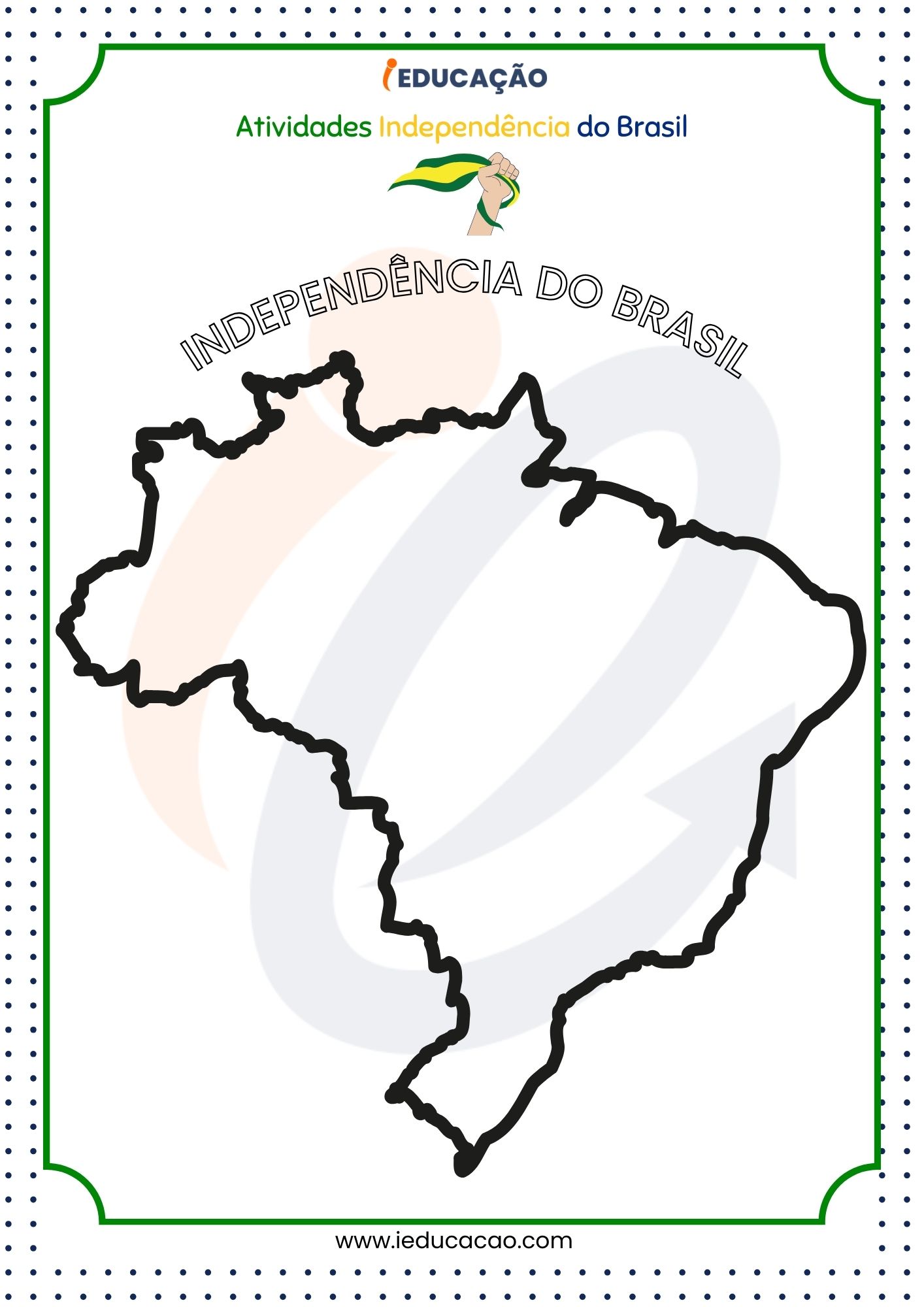 7 de Setembro_ Atividades Independência do Brasil- Mapa do Brasil para Colorir