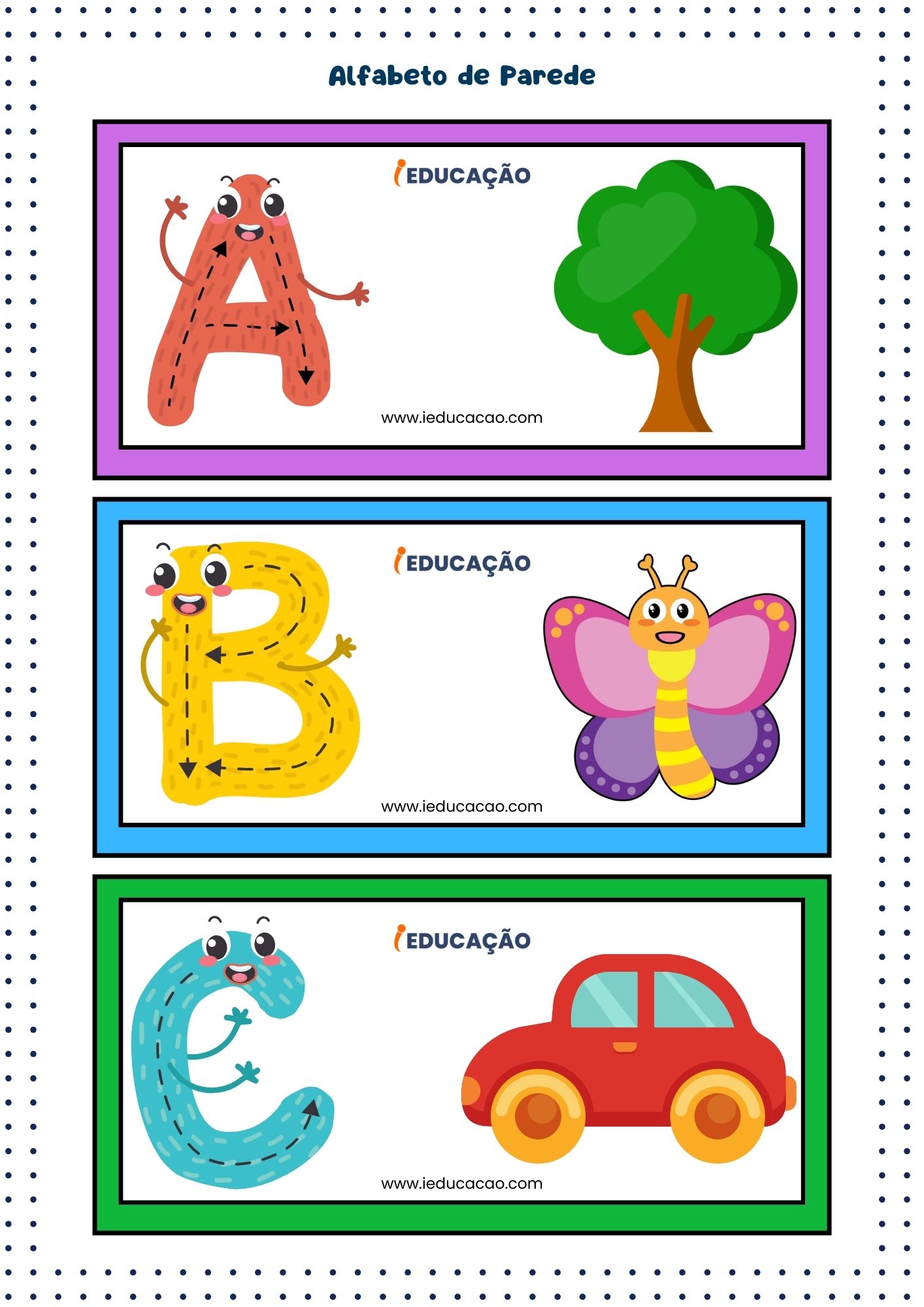 Alfabeto de Parede- Letras A,B e C