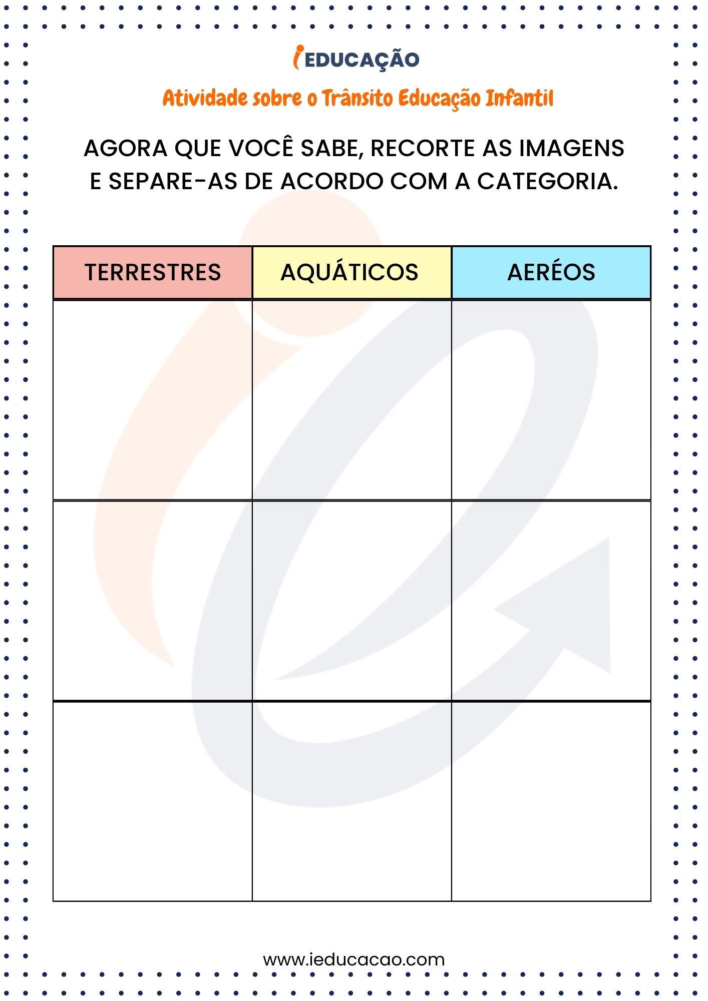 Atividade Sobre o Trânsito- Meios de Transporte