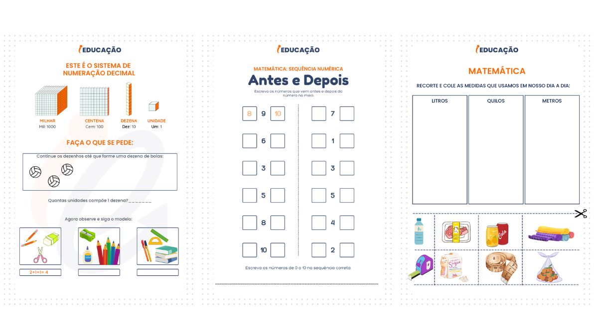 Atividades de Matemática do Infantil e 1º ao 5º Ano