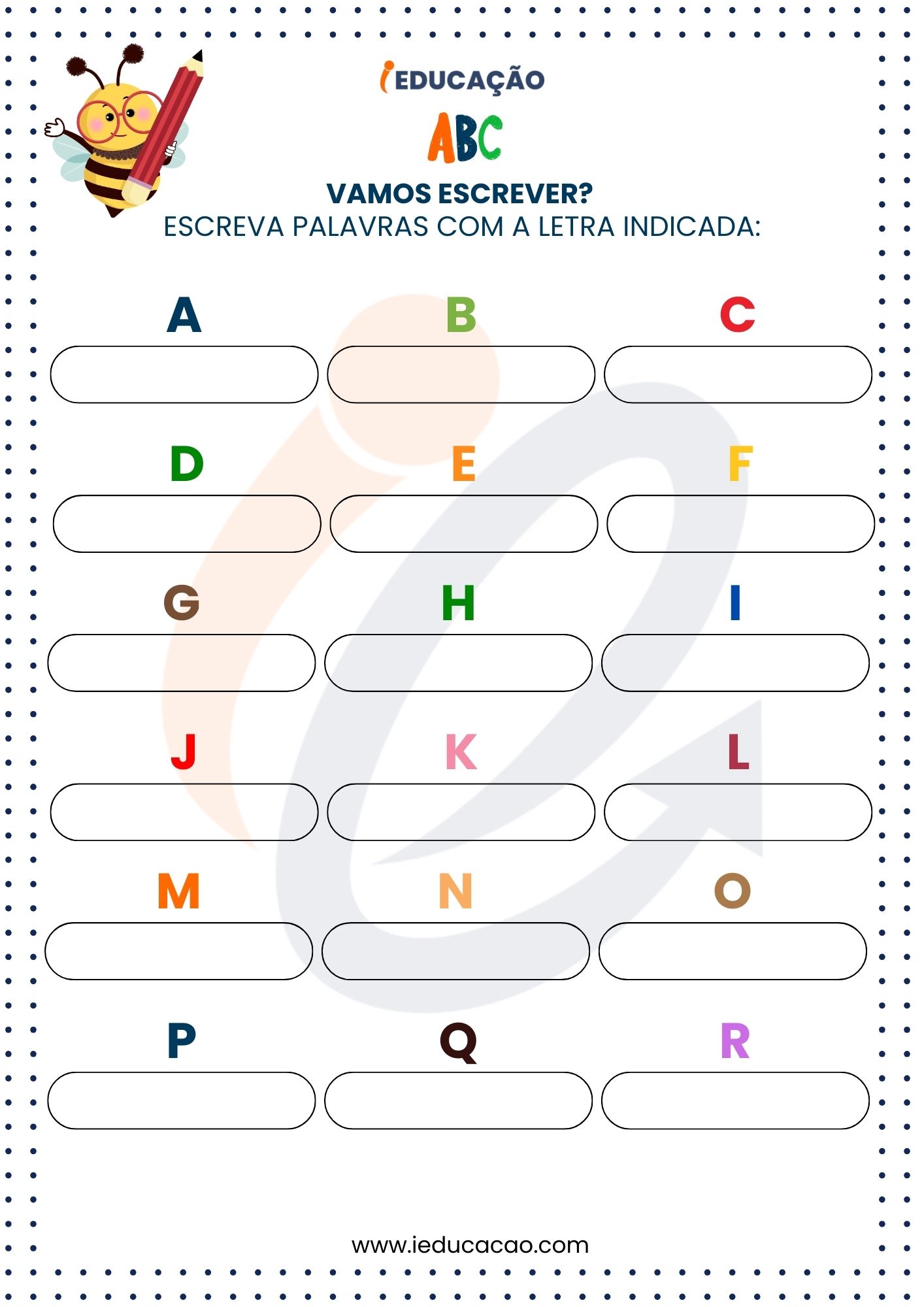 Atividades de Ordem Alfabética- Atividade Ordem Alfabética 1 ano