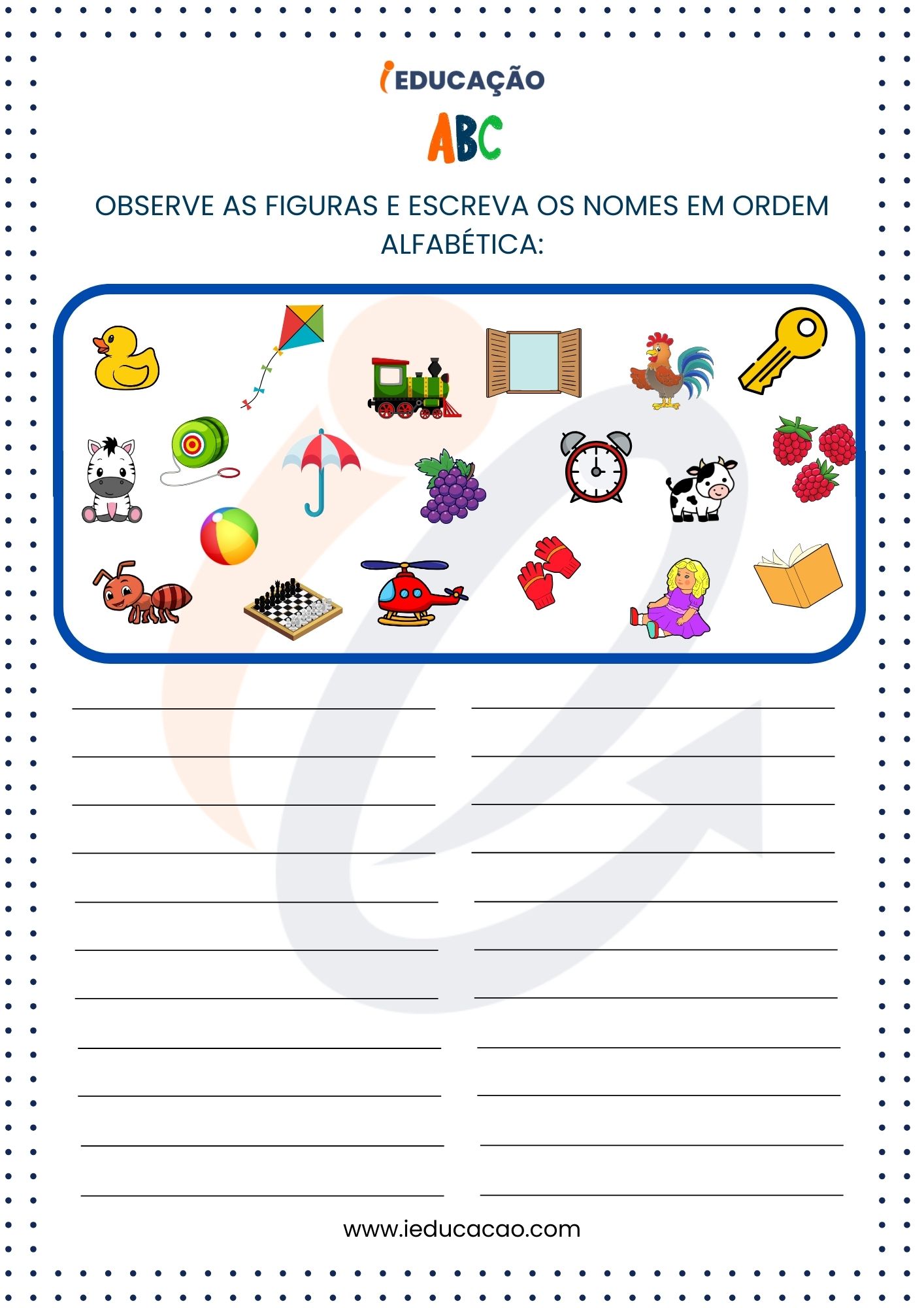 Atividades de Ordem Alfabética- Atividade Ordem Alfabética 2 ano